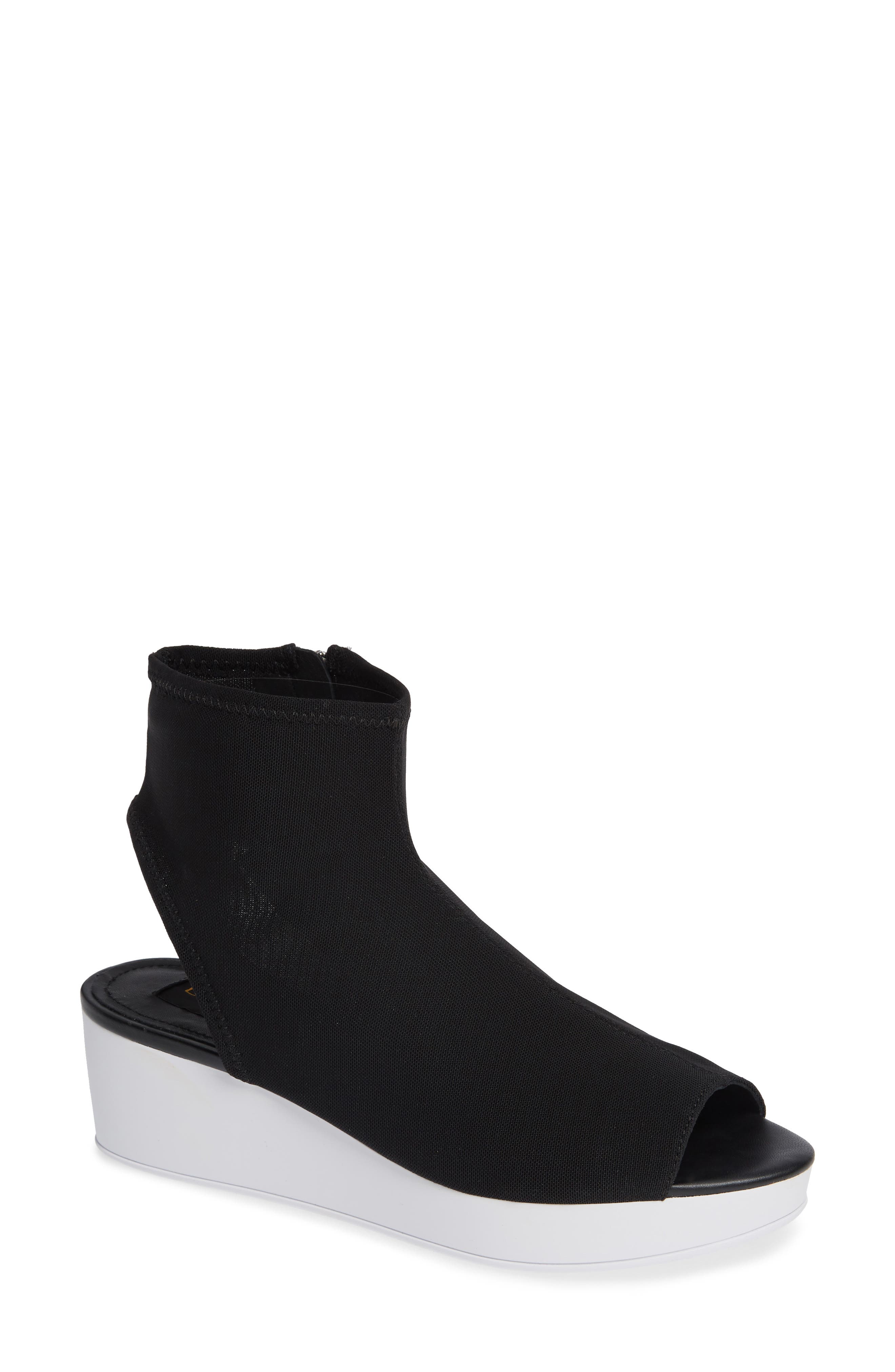 Donna Karan Rivera Mid-Wedge Sandal, Black