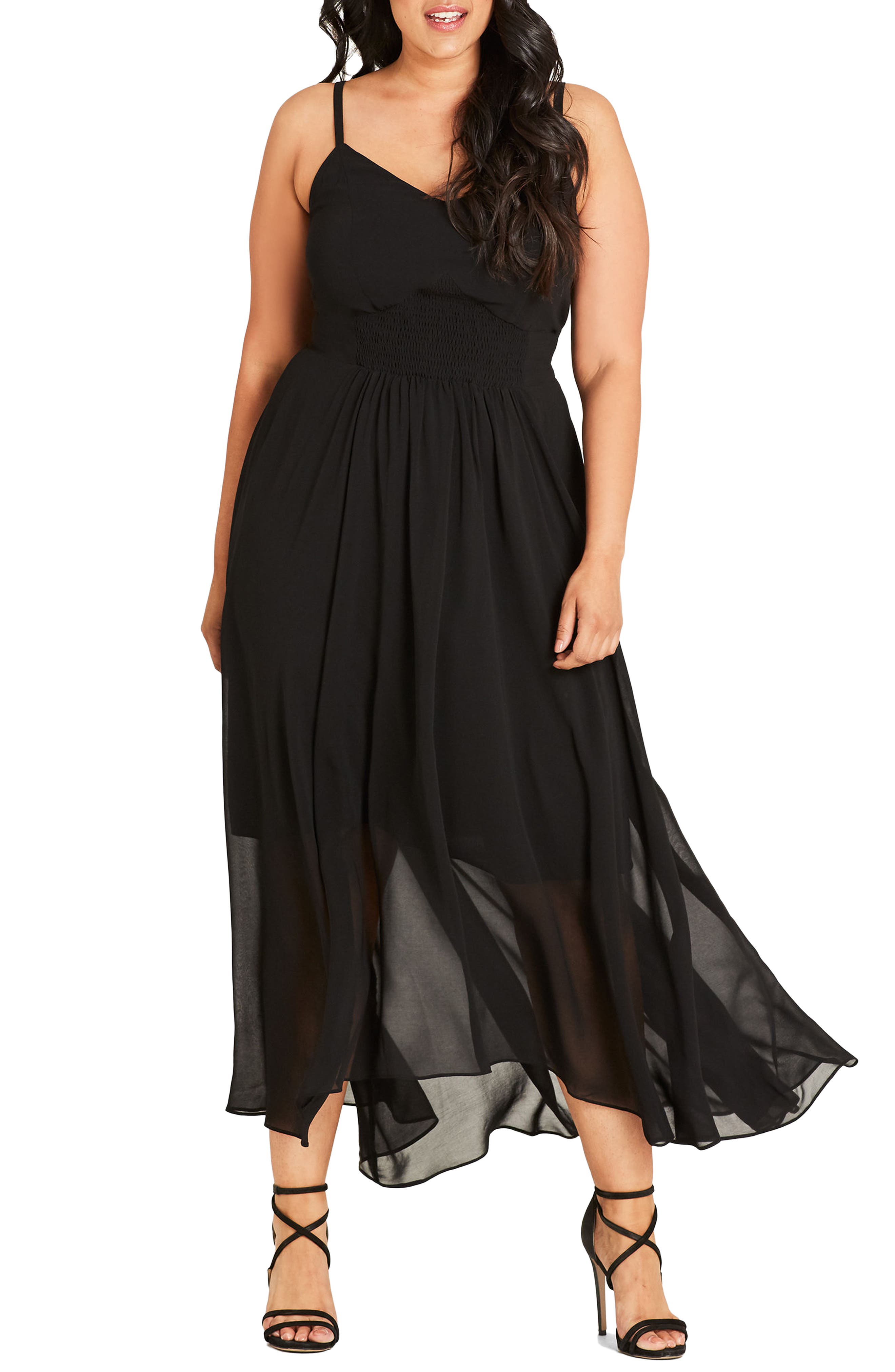 City Chic Smocked Waist Maxi Dress (Plus Size) Nordstrom