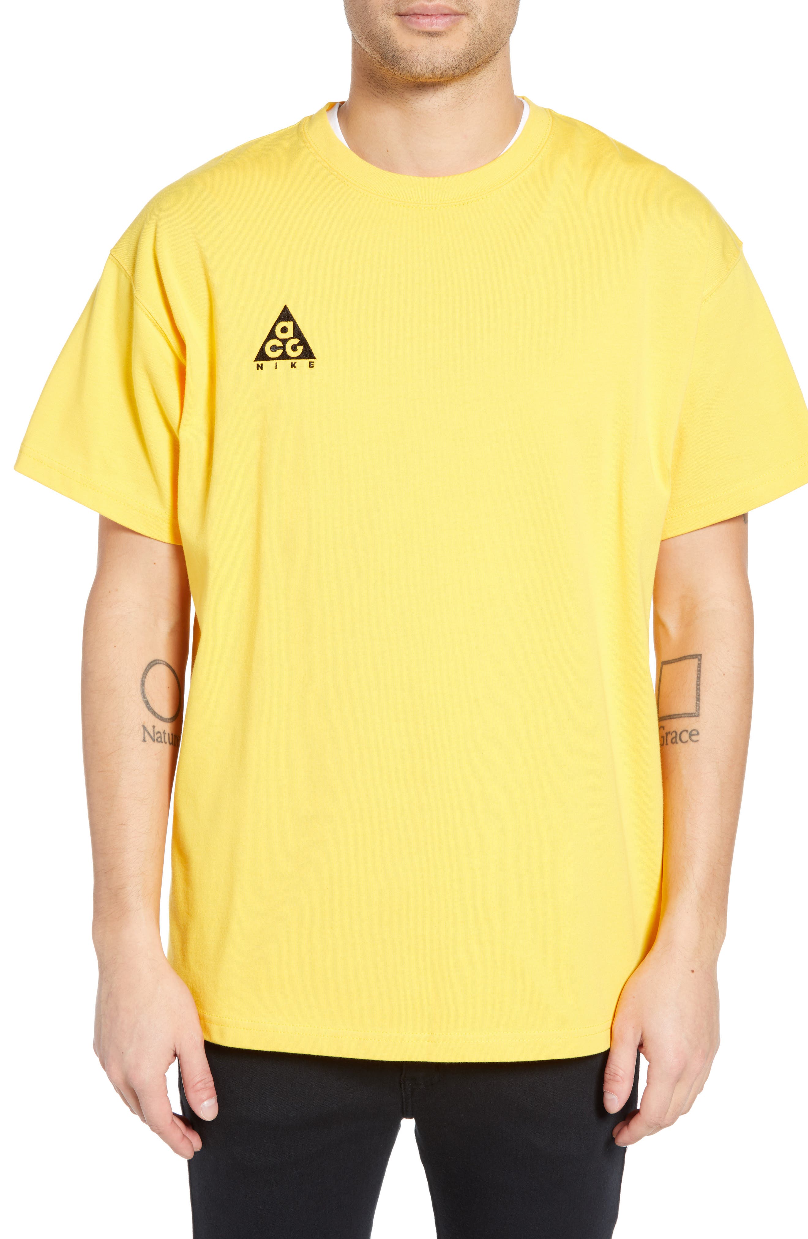 Nike Nrg All Conditions Gear Logo T-Shirt, Yellow