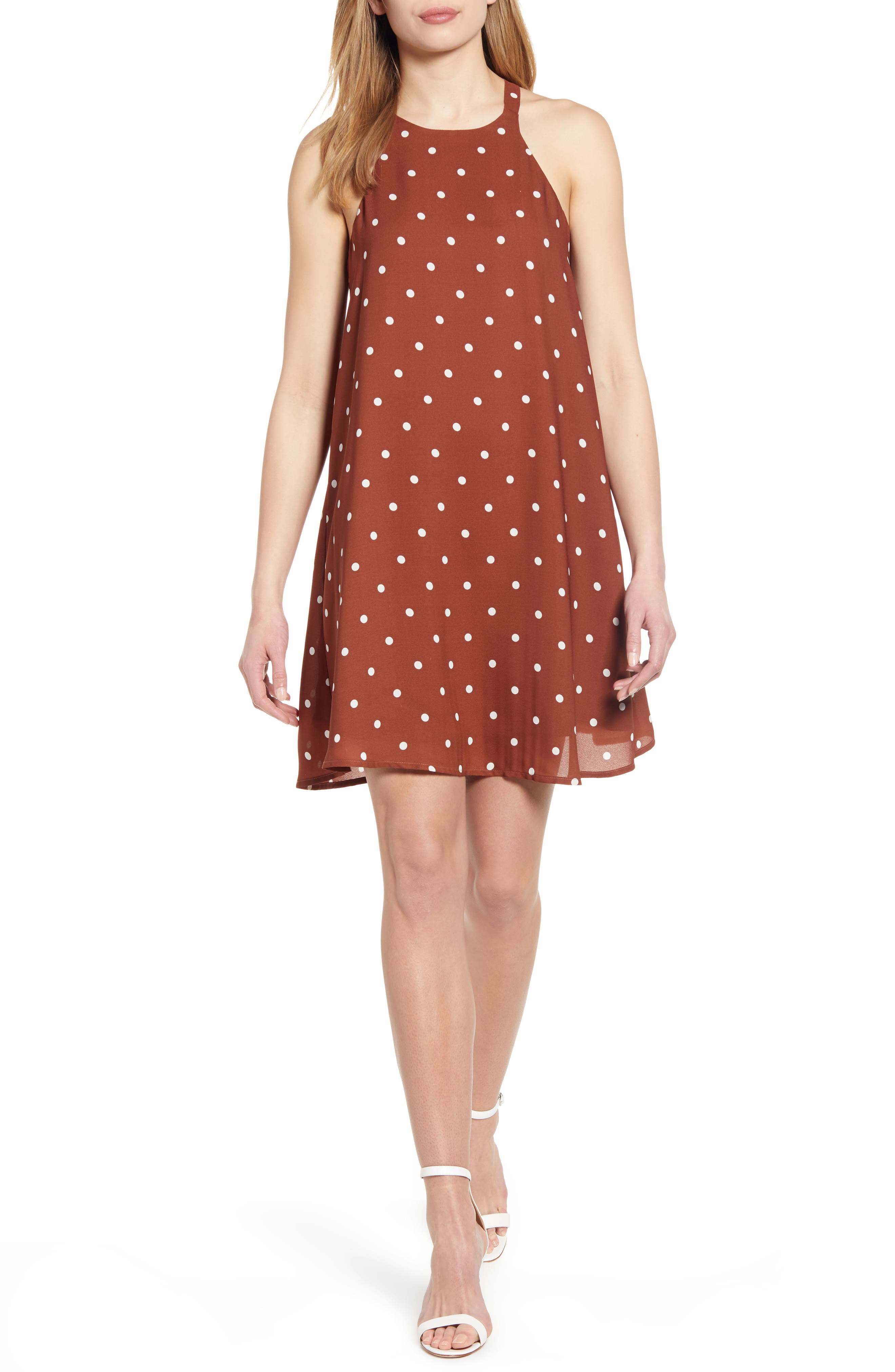 Gibson X Hi Sugarplum! Naples Swing Halter Dress, Brown