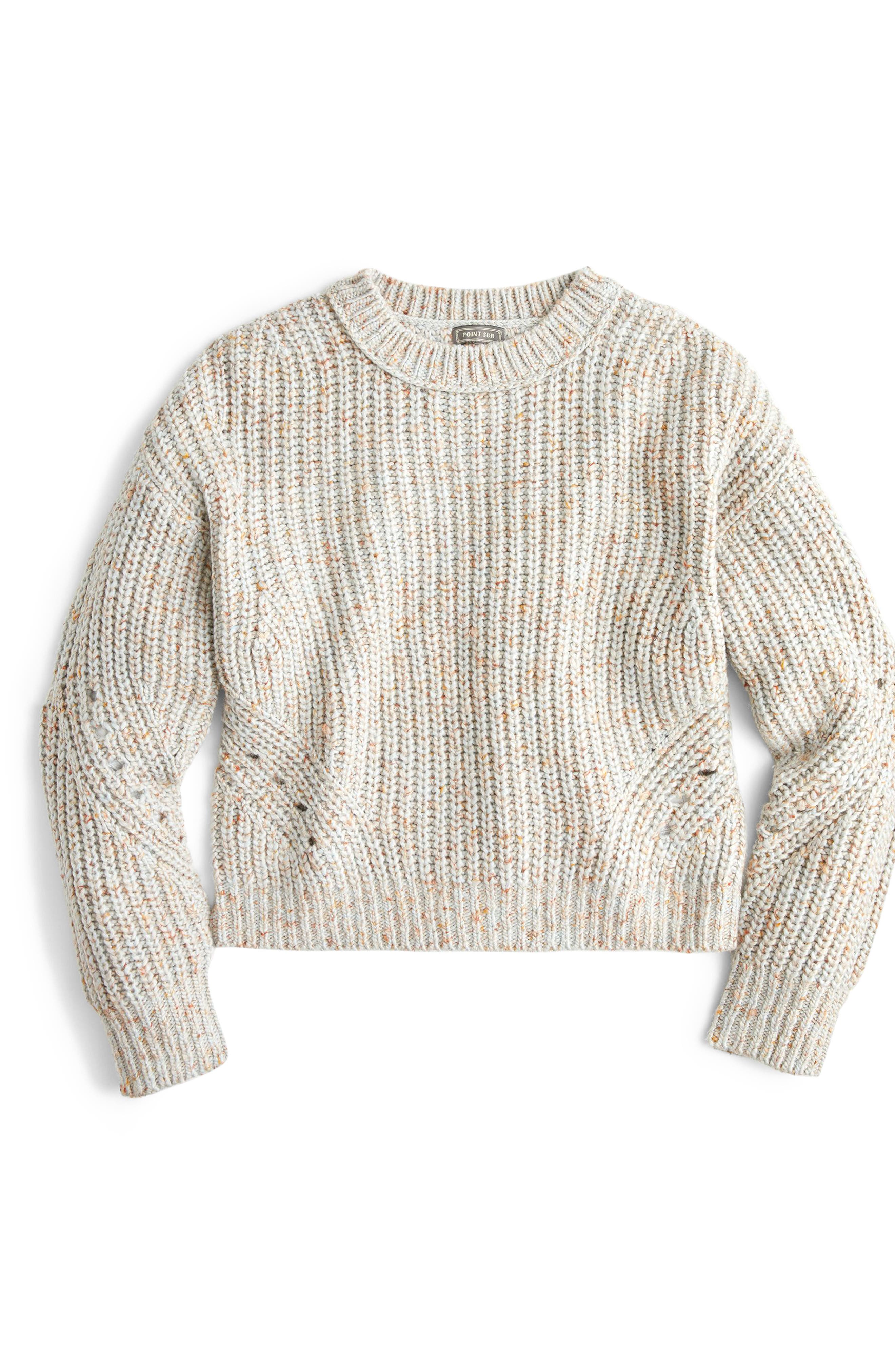J.crew Point Sur Chunky Rib Crewneck Sweater, Blue
