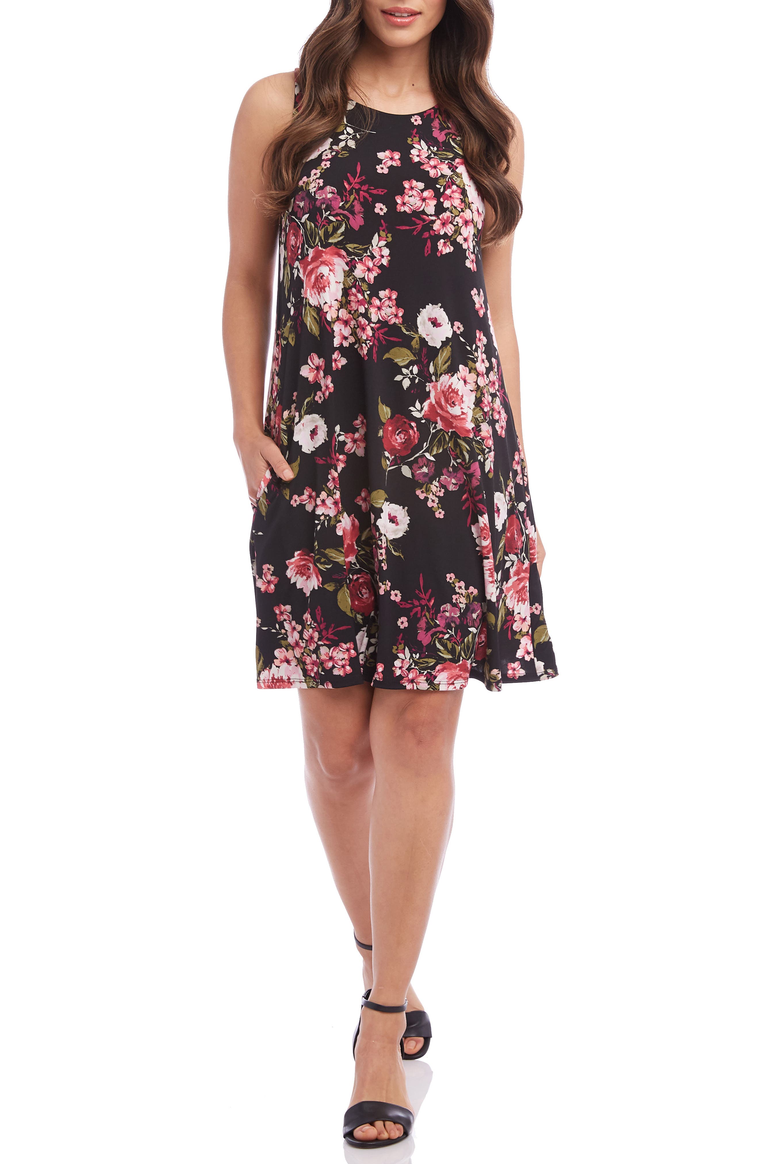 Karen Kane Chloe Print Shift Dress, Black