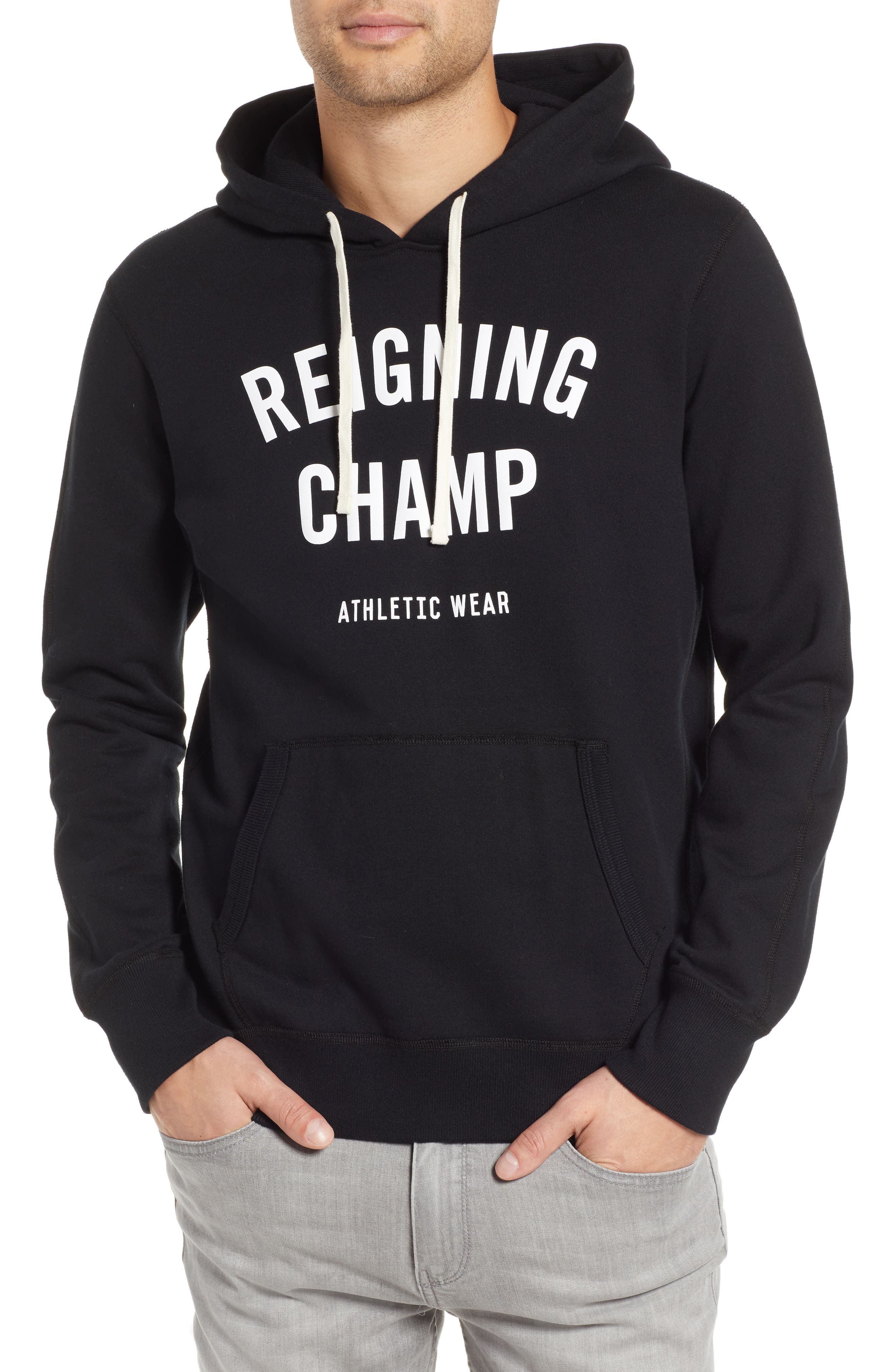Reigning Champ Gym Logo Hooded Sweatshirt, Black
