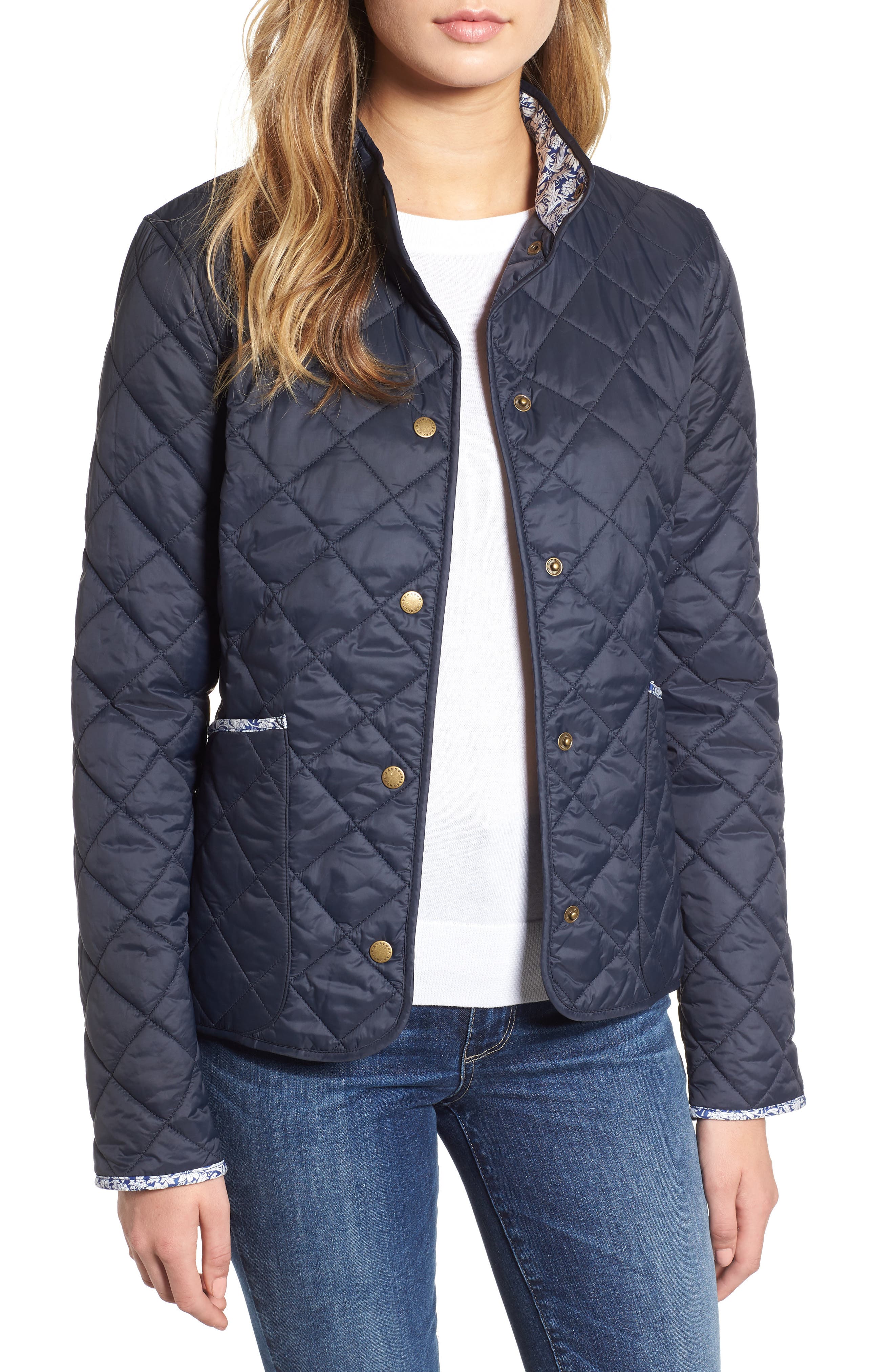 Barbour X Liberty Evelyn Quilted Jacket, US / 8 UK - Blue
