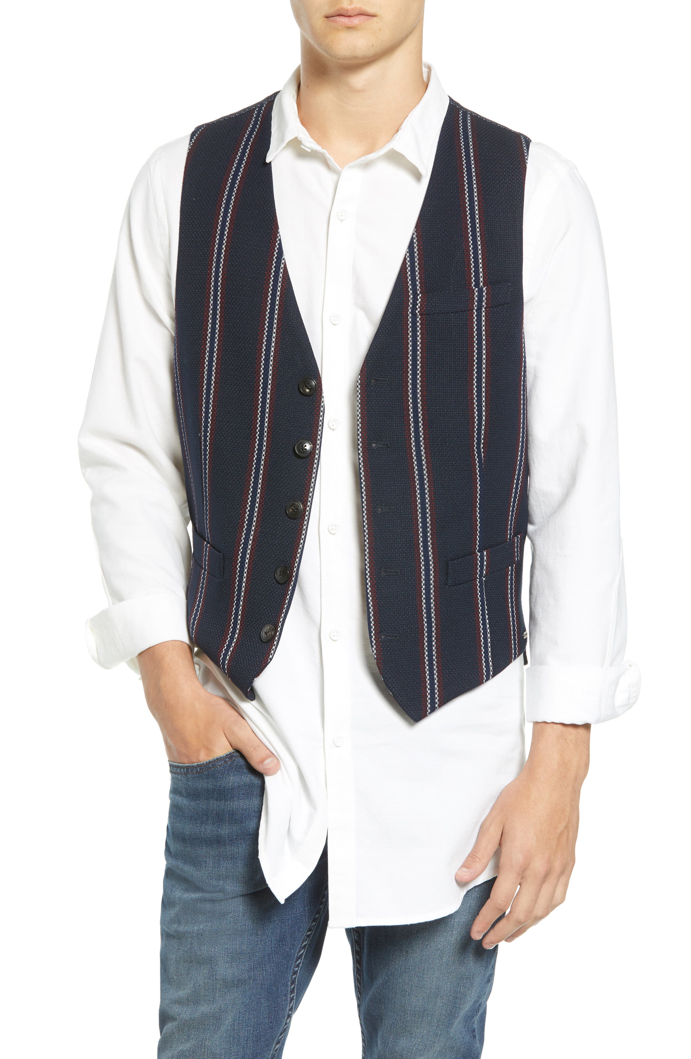 Scotch & Soda Structured Stripe Vest
