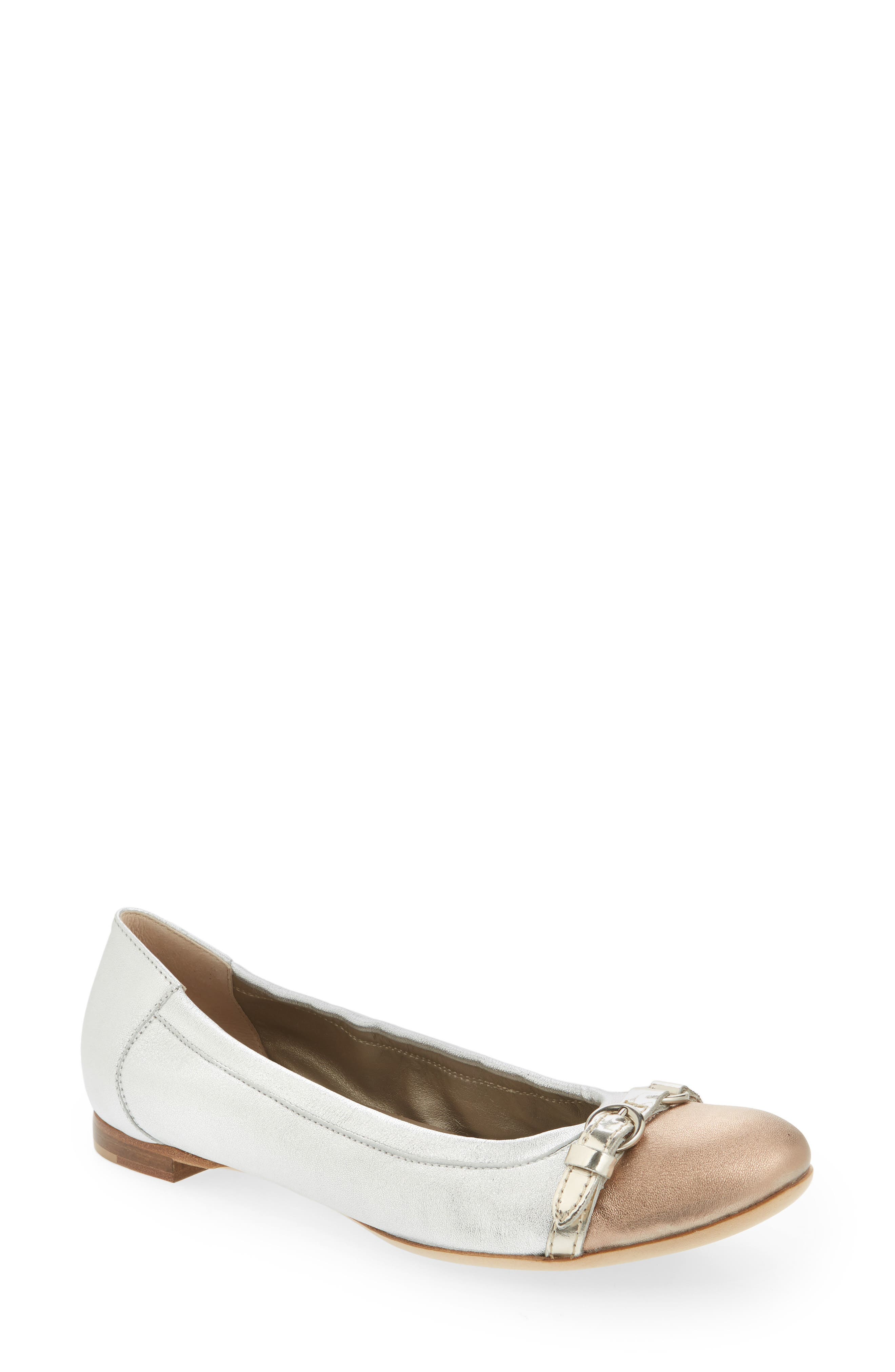 Agl Cap Toe Ballet Flat, Metallic