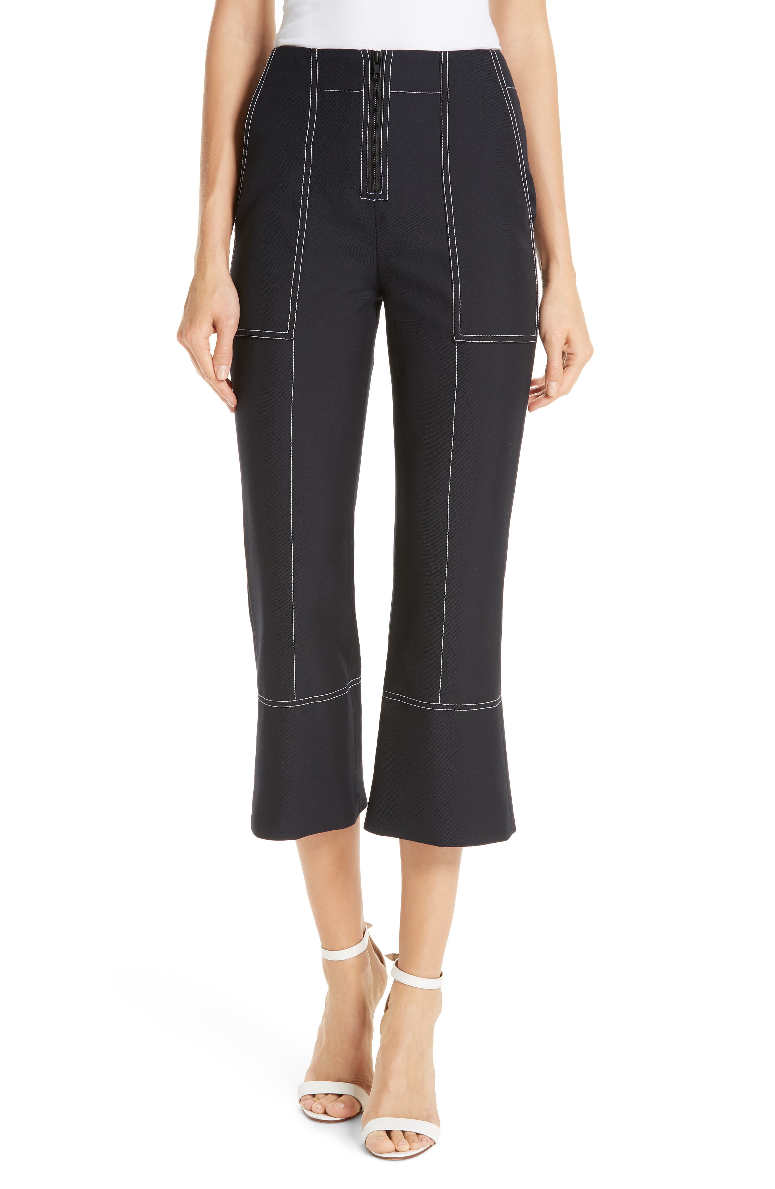Kenzo Contrast Stitch Crop Flare Pants