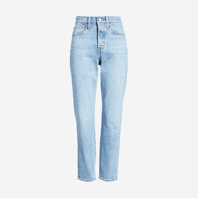 A pair of mom jeans by Levi's.