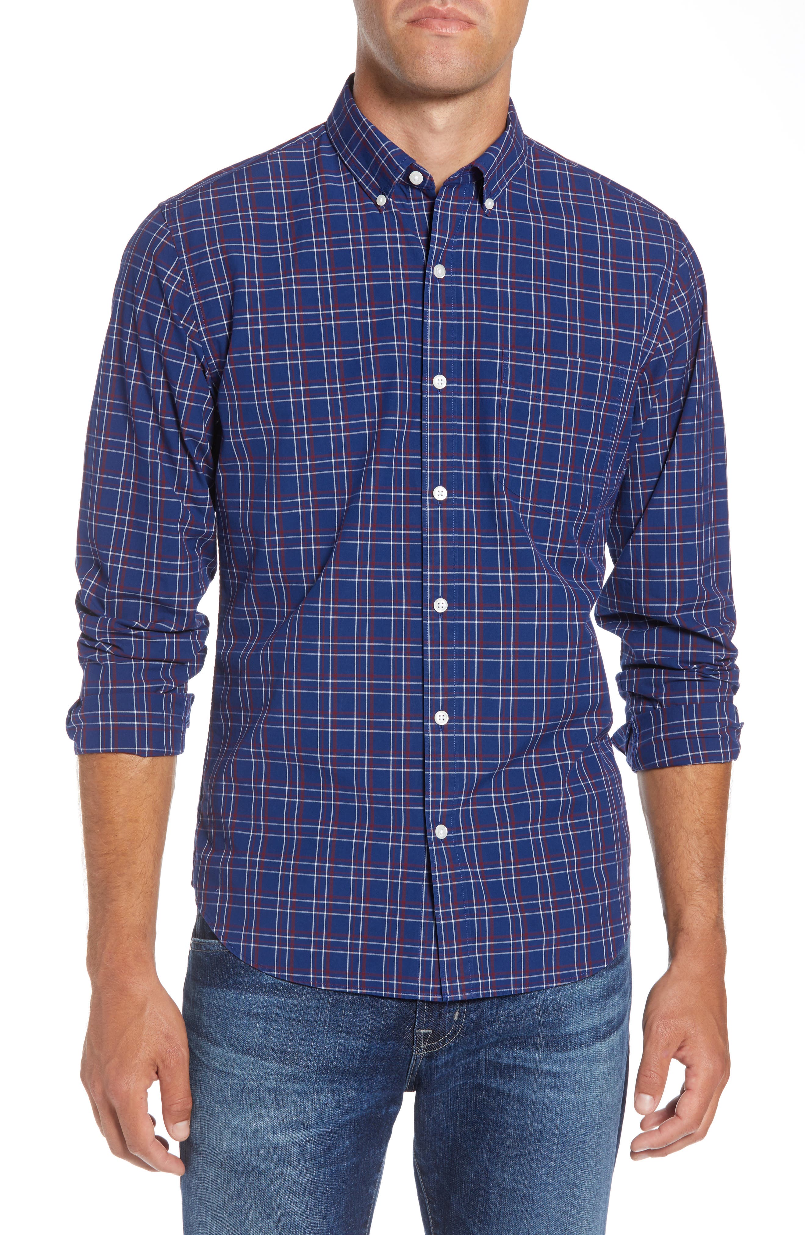 Bonobos Slim Fit Washed Check Sport Shirt