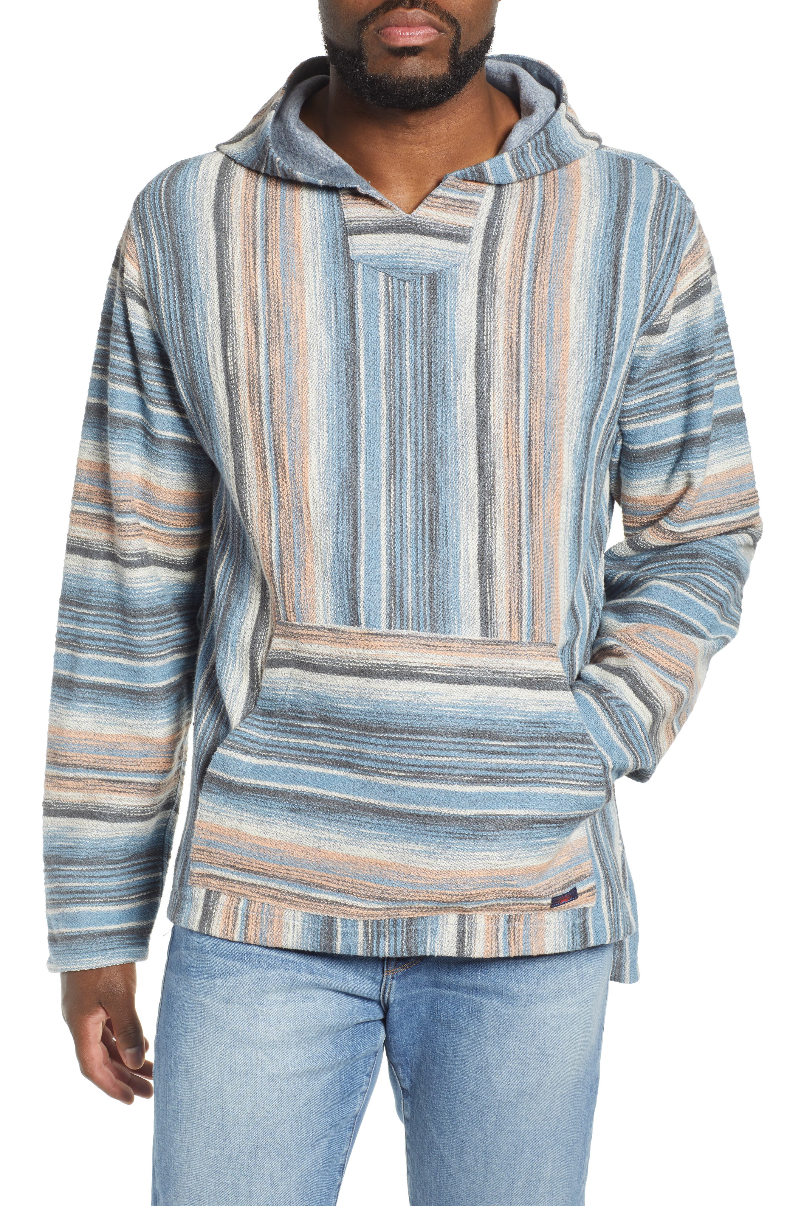 Faherty Reversible Terry Poncho, Blue