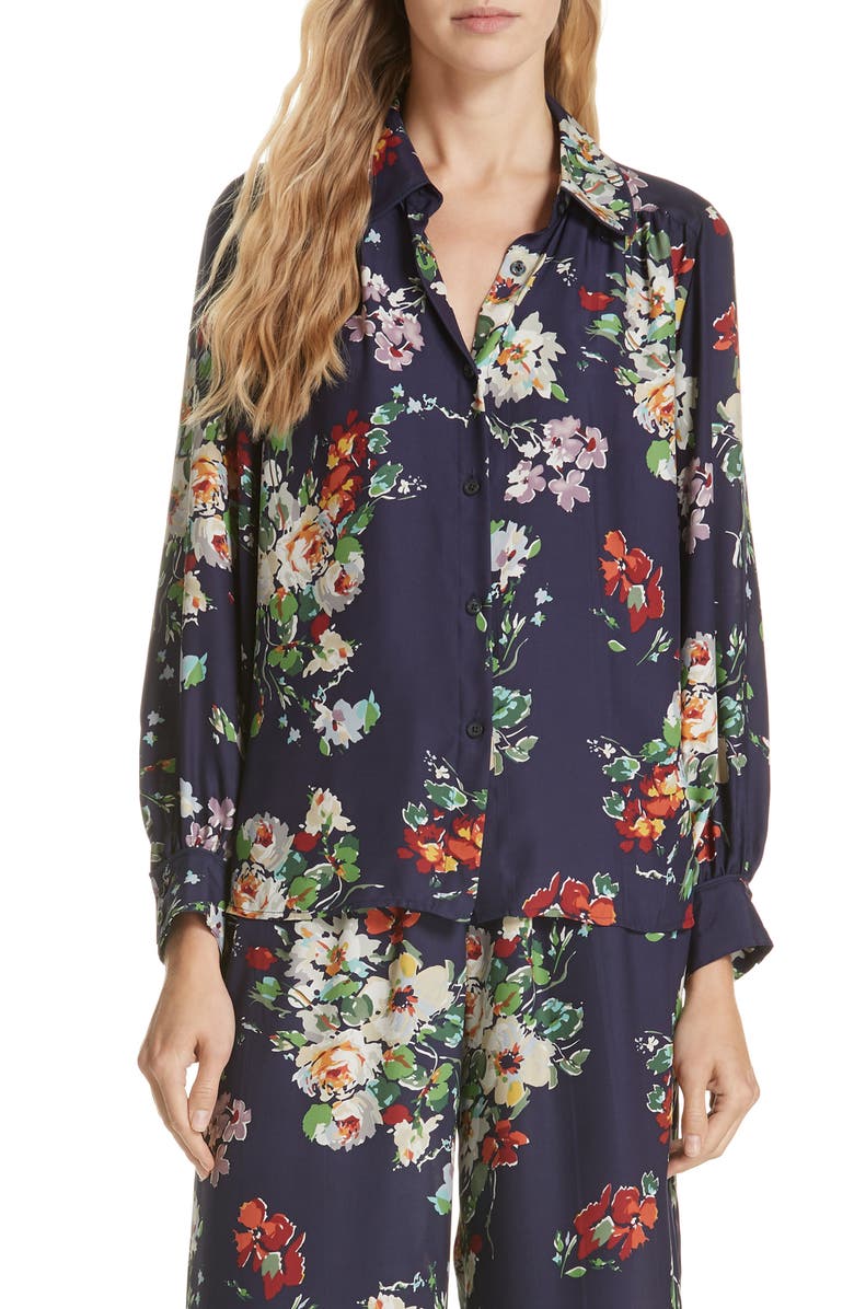 The Great FLORAL SILK BLOUSE