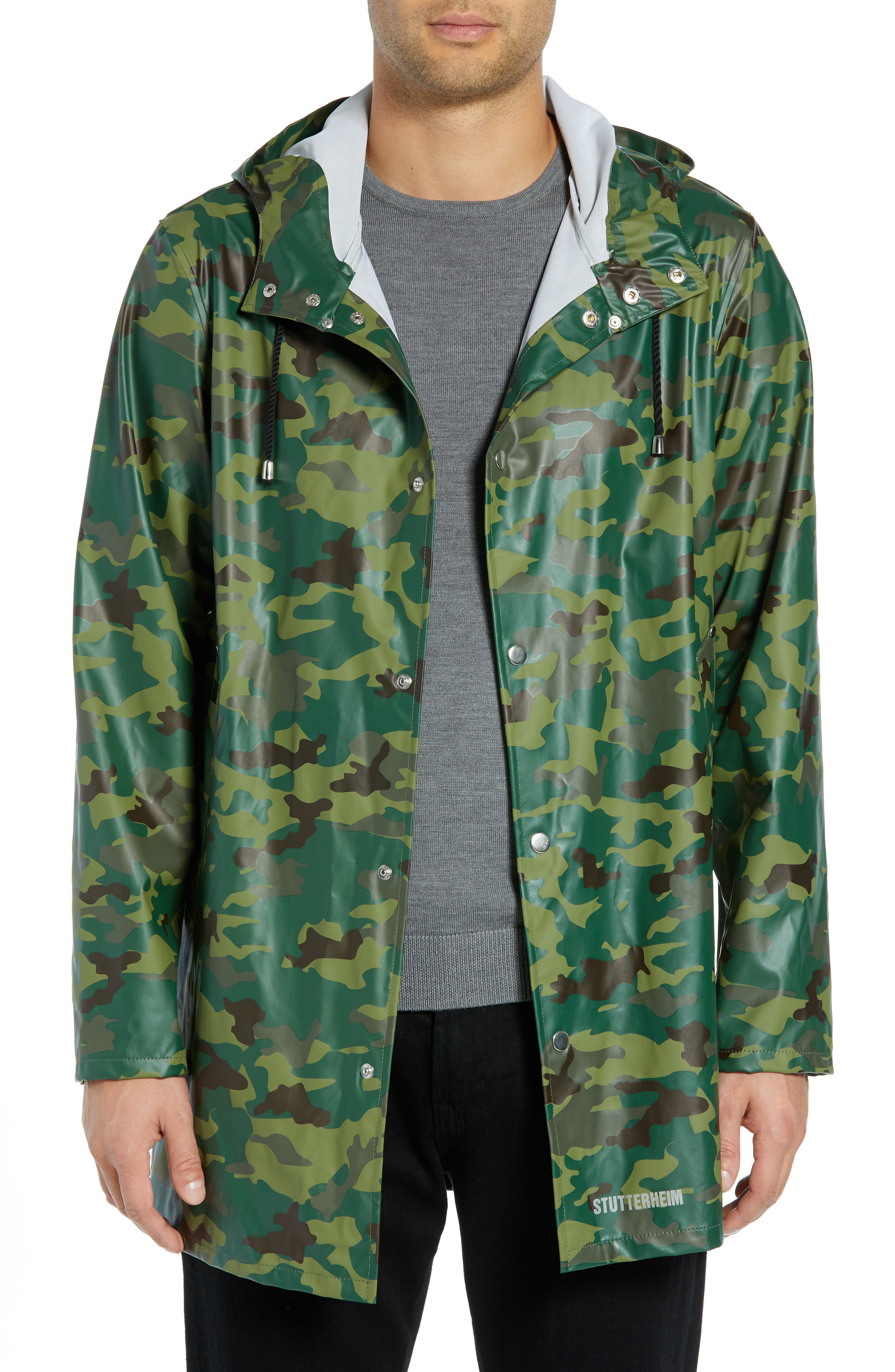 Stutterheim Stockholm Lightweight Waterproof Rain Jacket, Green