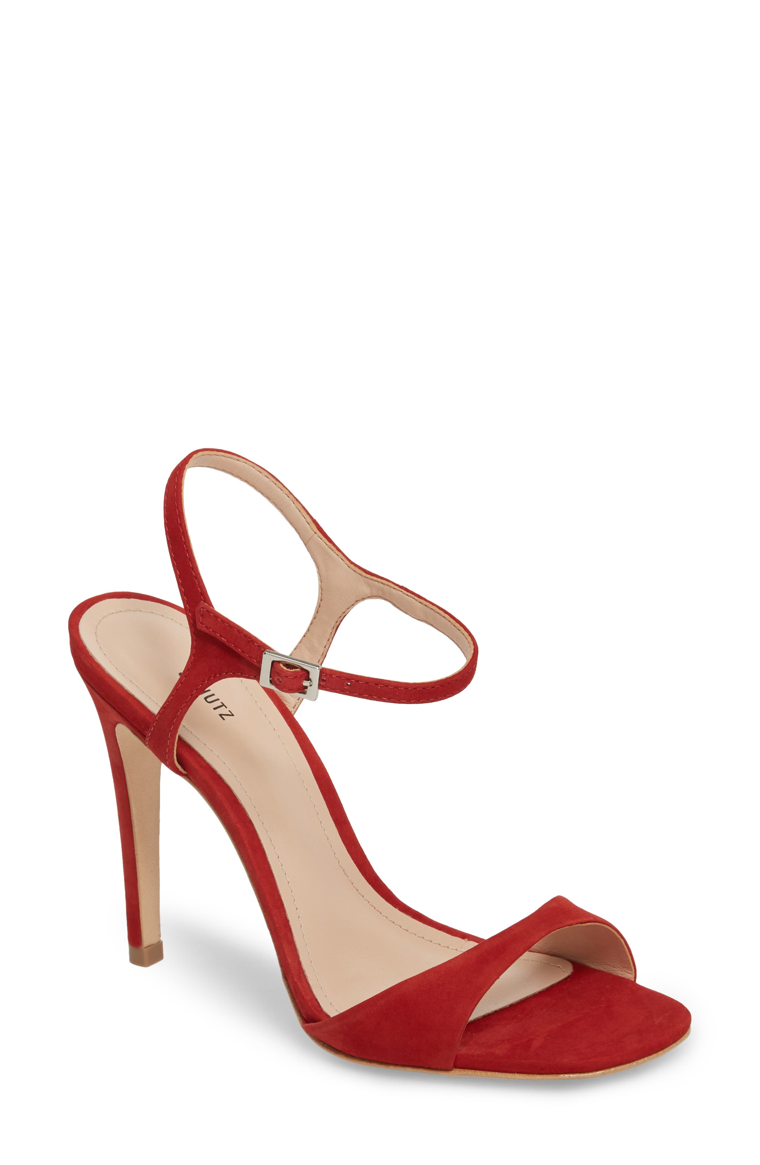Schutz Jade Ankle Strap Sandal, Red