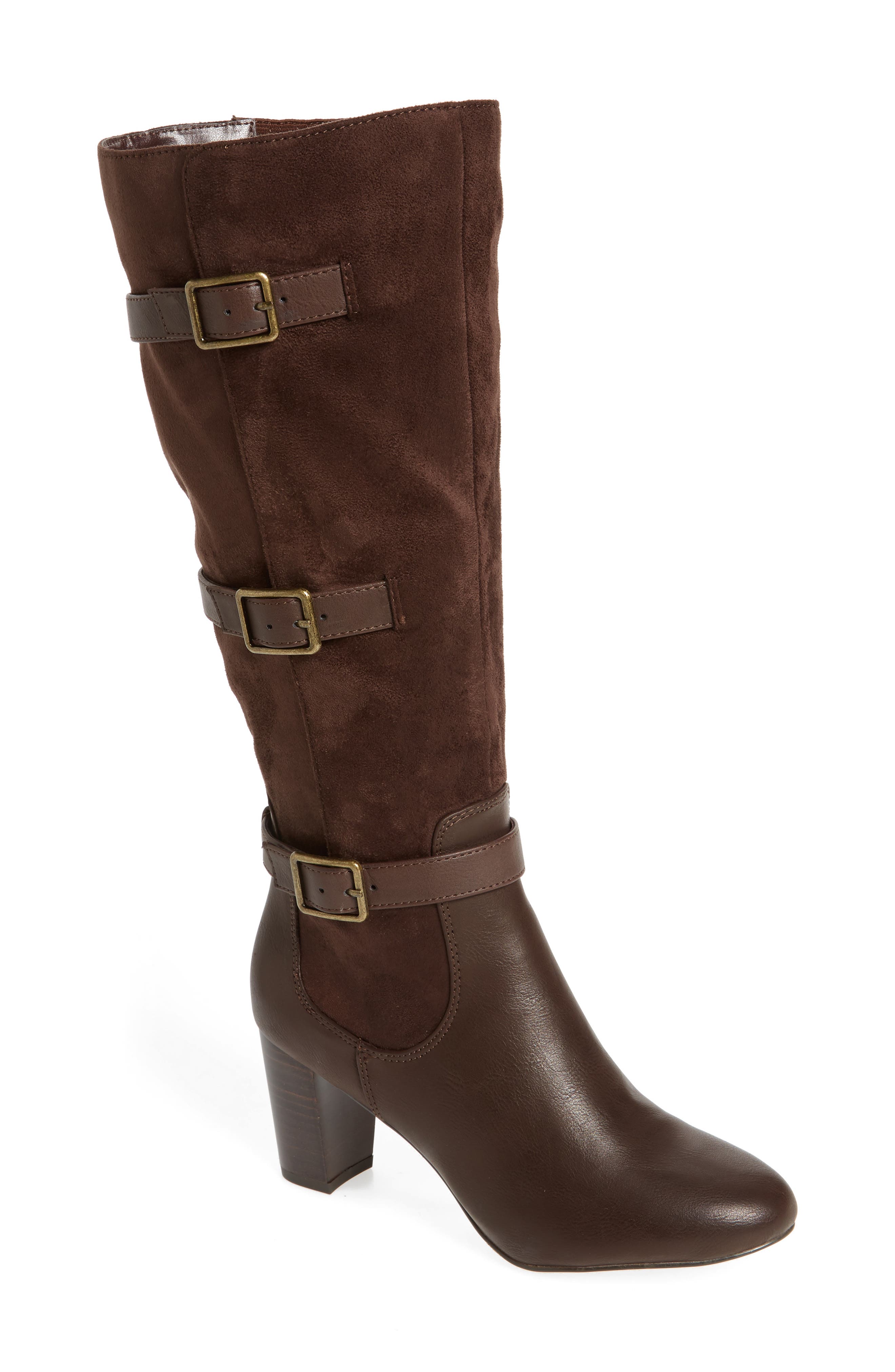Bella Vita Talina Ii Belted Knee High Boot, Wide Calf- Brown