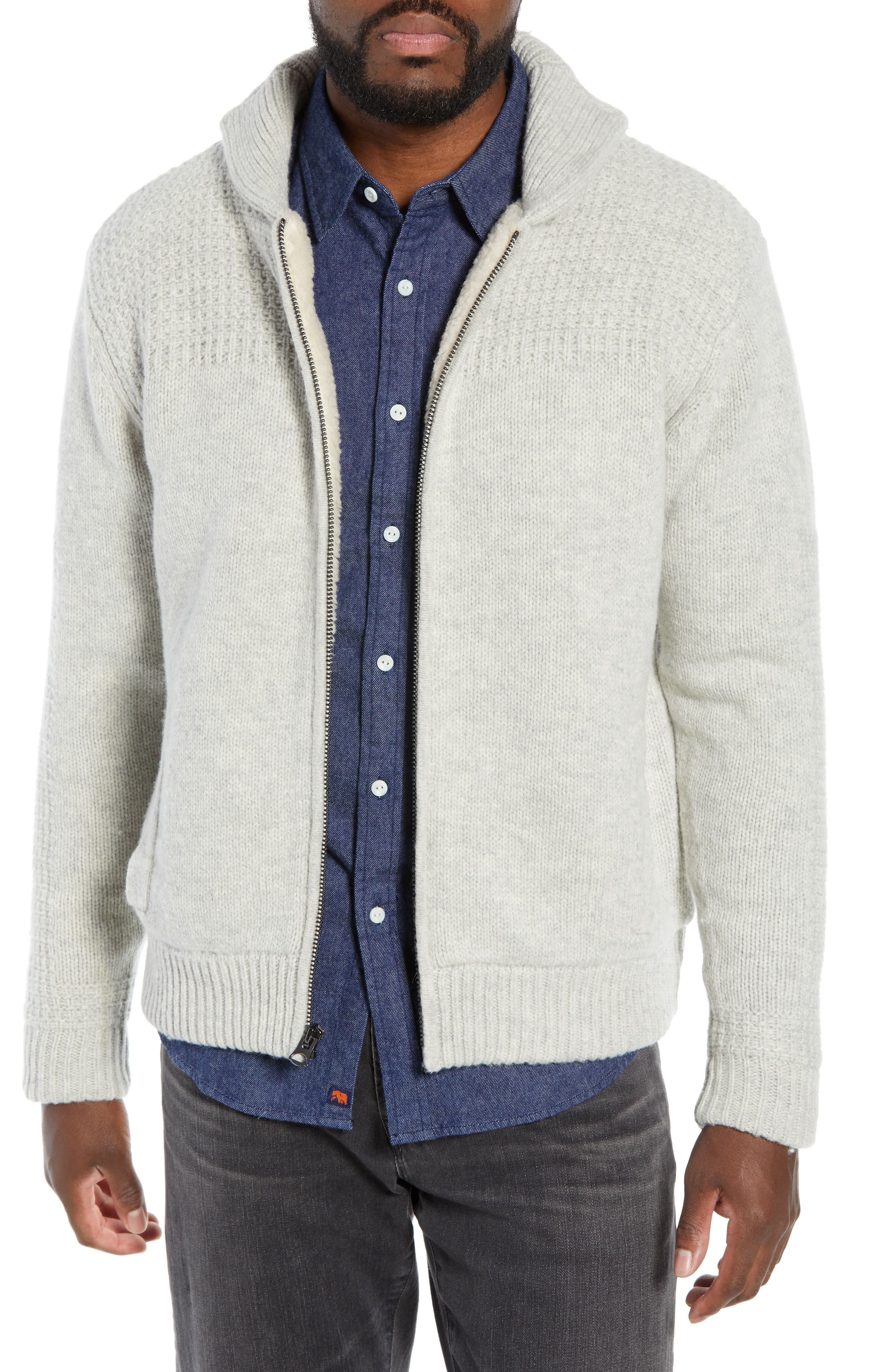 The Normal Brand Regular Fit Zip Sweater Jacket, Beige