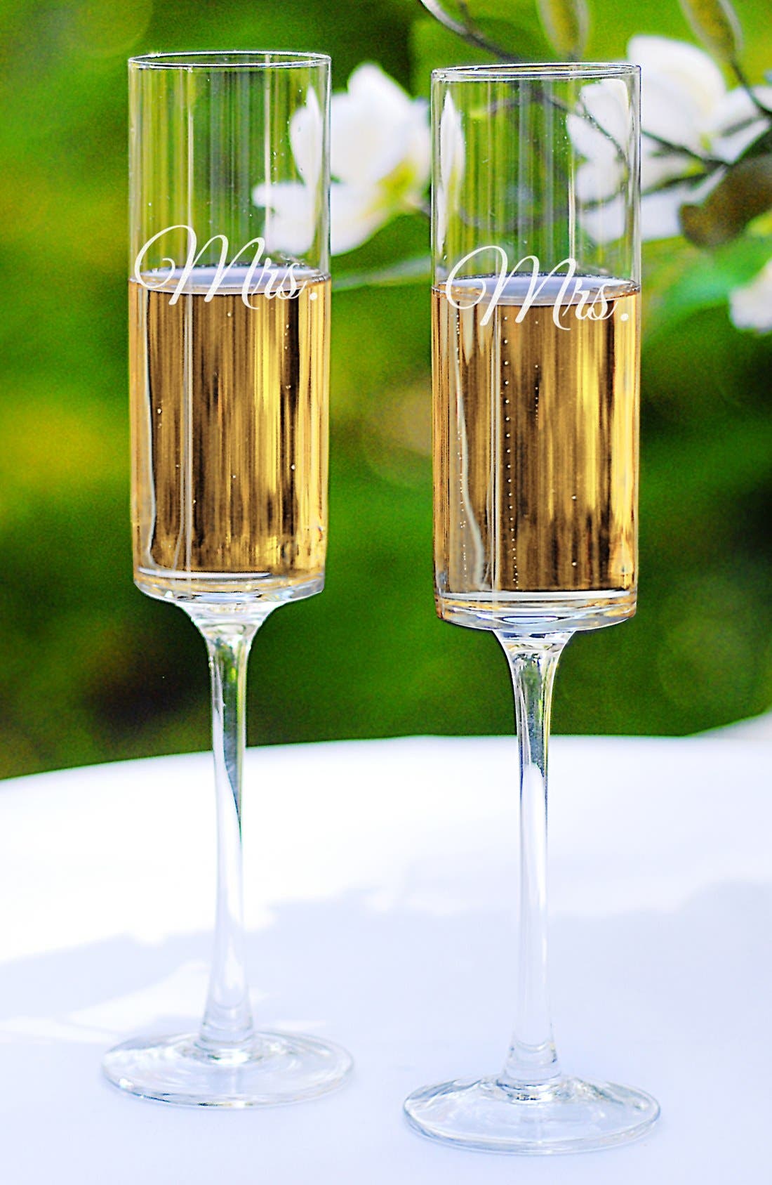 Cathy's Concepts 'For the Couple' Etched Contemporary Champagne Flutes