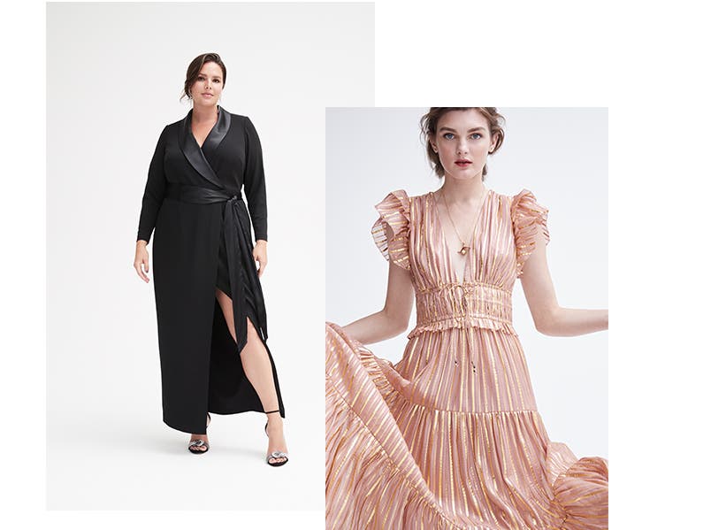 A formal gala or ball: long dresses with a high slit or a plunging neckline.