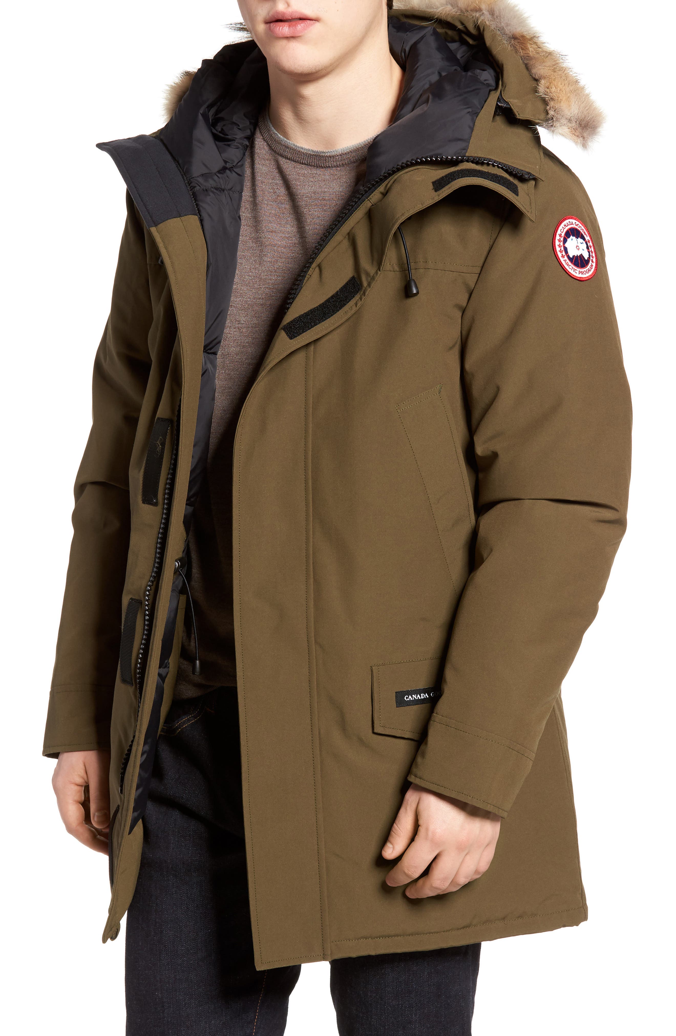 Canada Goose Langford Slim Fit Down Parka With Genuine Coyote Fur Trim, Green