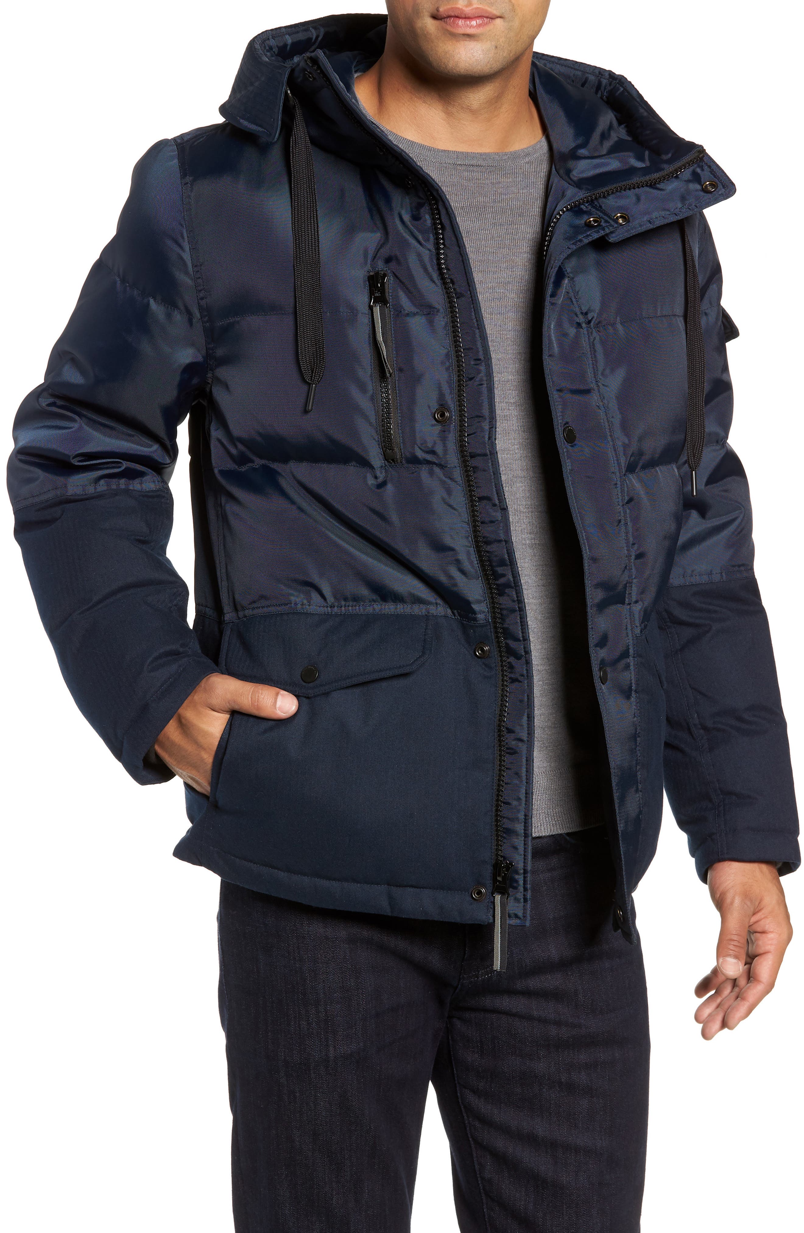 Marc New York Stanton Oxford Puffer Jacket, Blue