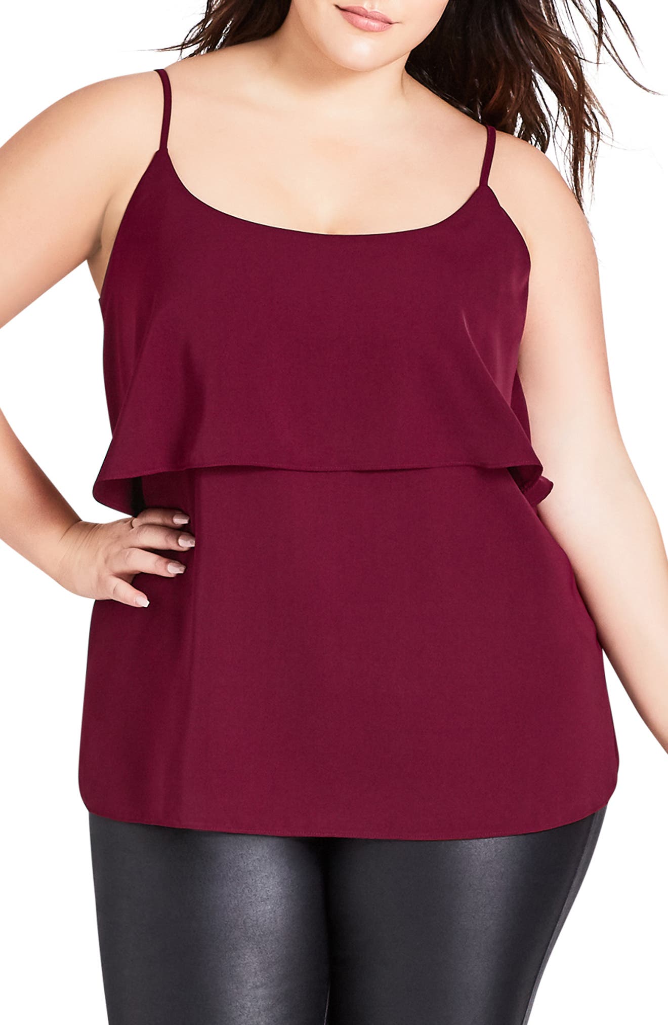 Plus Size City Chic Sweet Tier Camisole, Purple