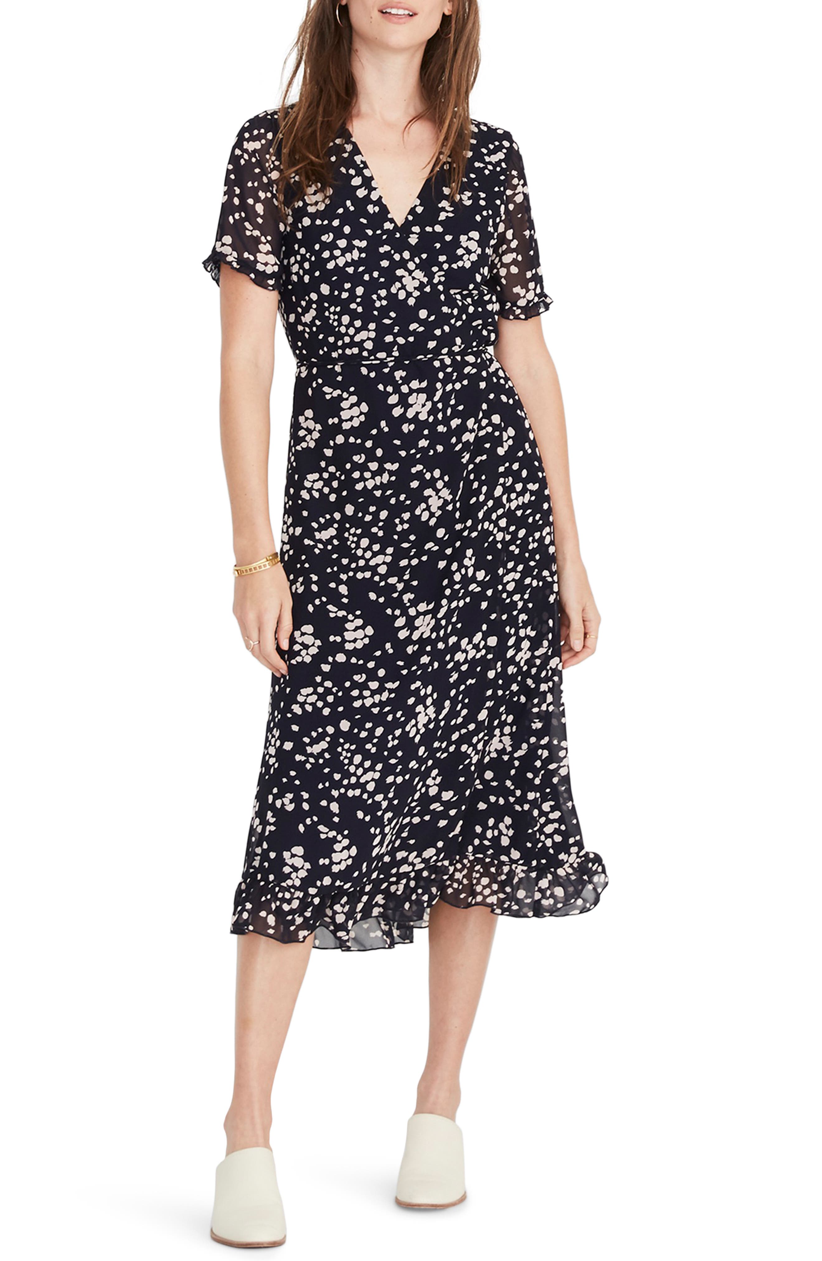 Madewell Ruffle Edge Dress, Blue