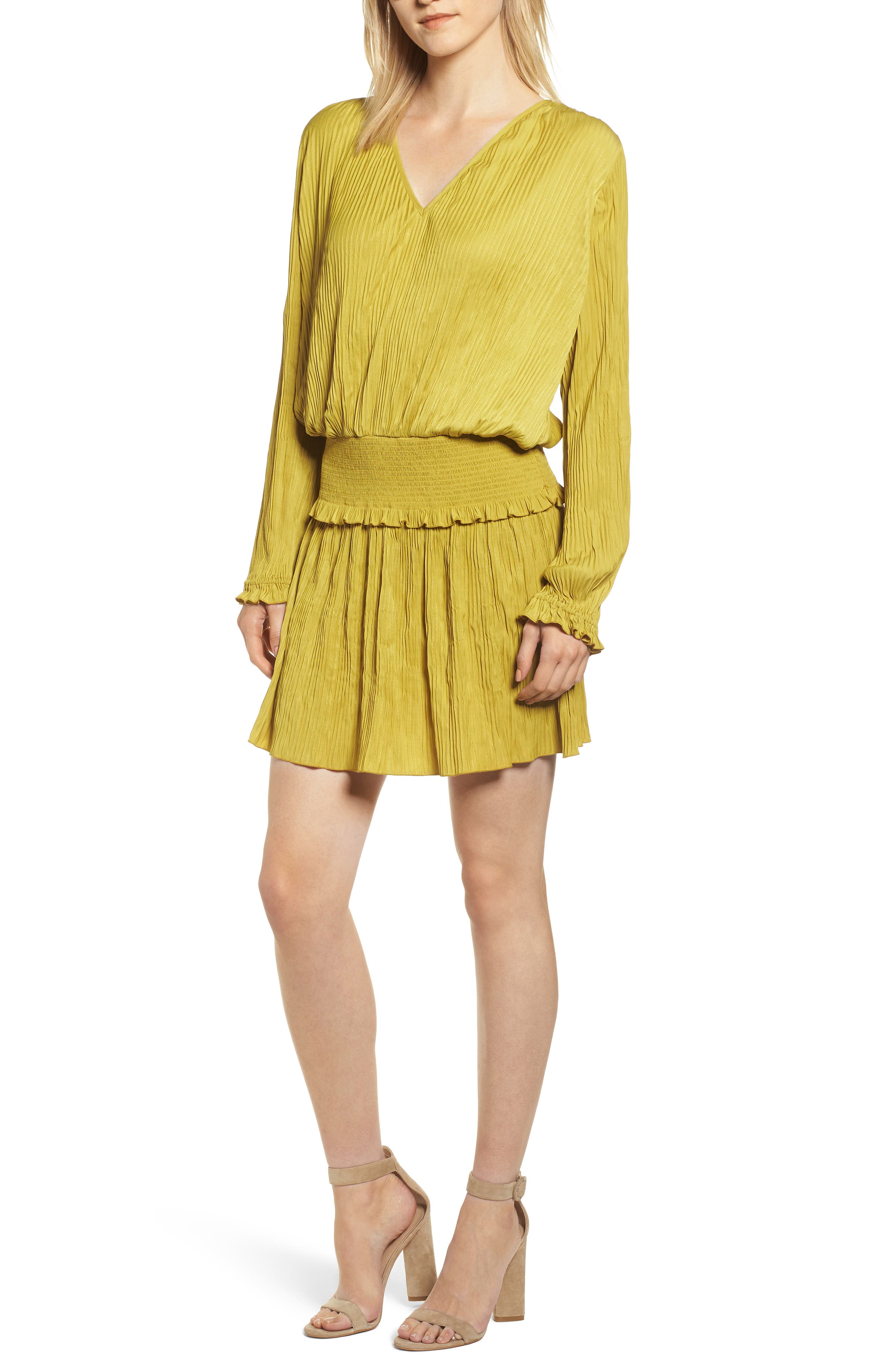 Chelsea28 Smock Waist Crinkle Dress, Green