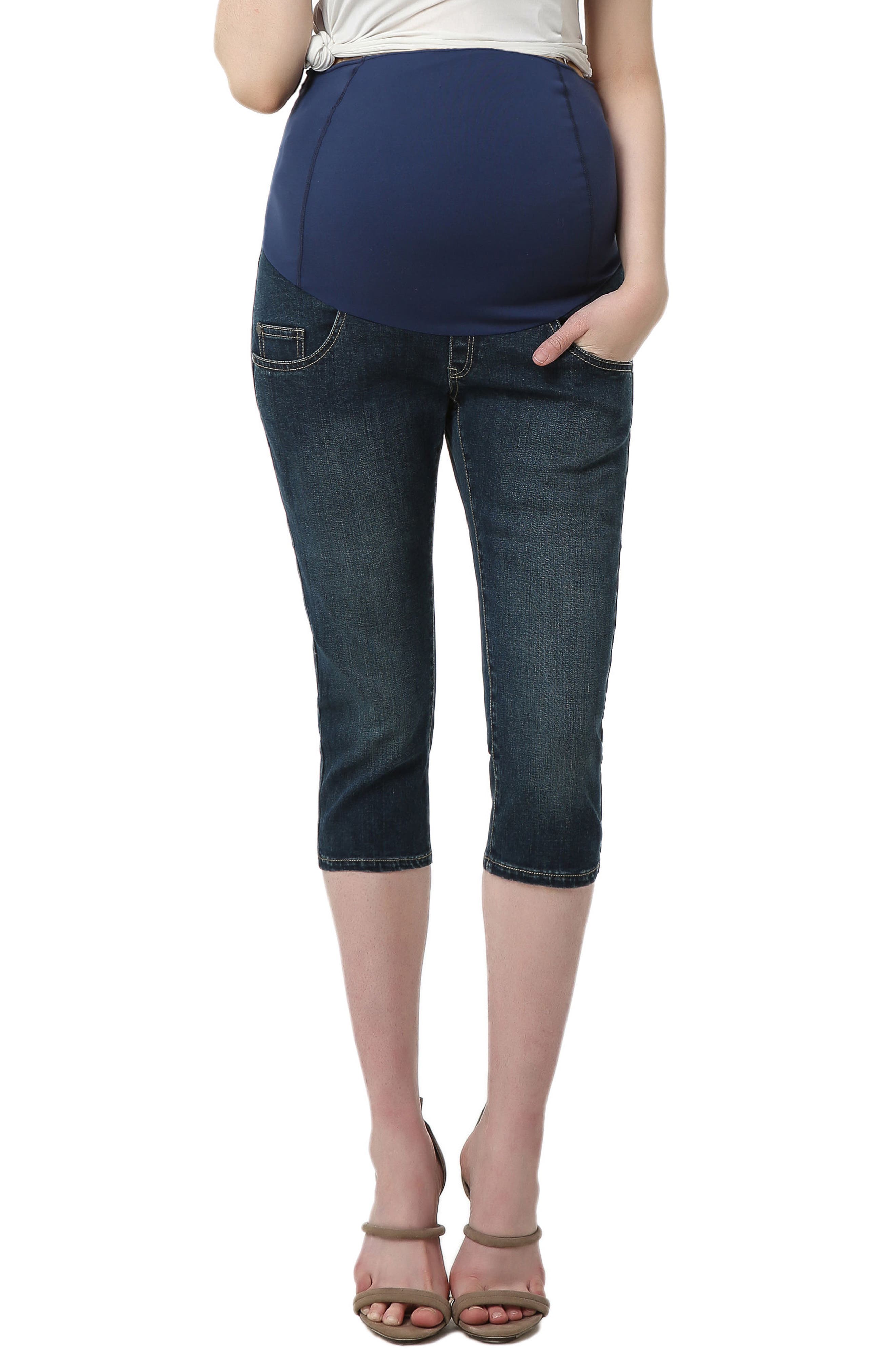 Kimi And Kai Courtney Capri Maternity Skinny Jeans, Blue