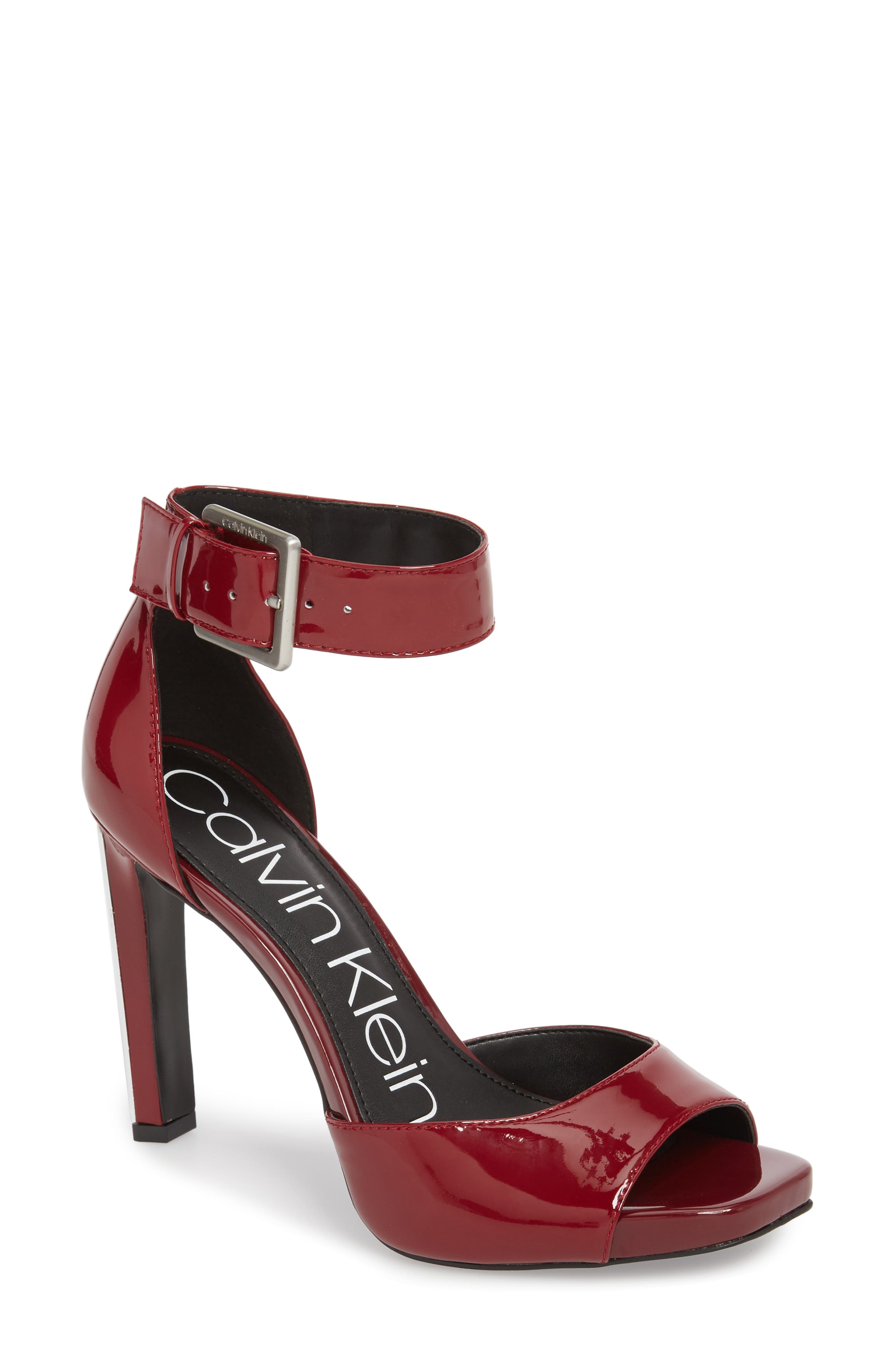 Calvin Klein Marinda Halo Strap Sandal, Red