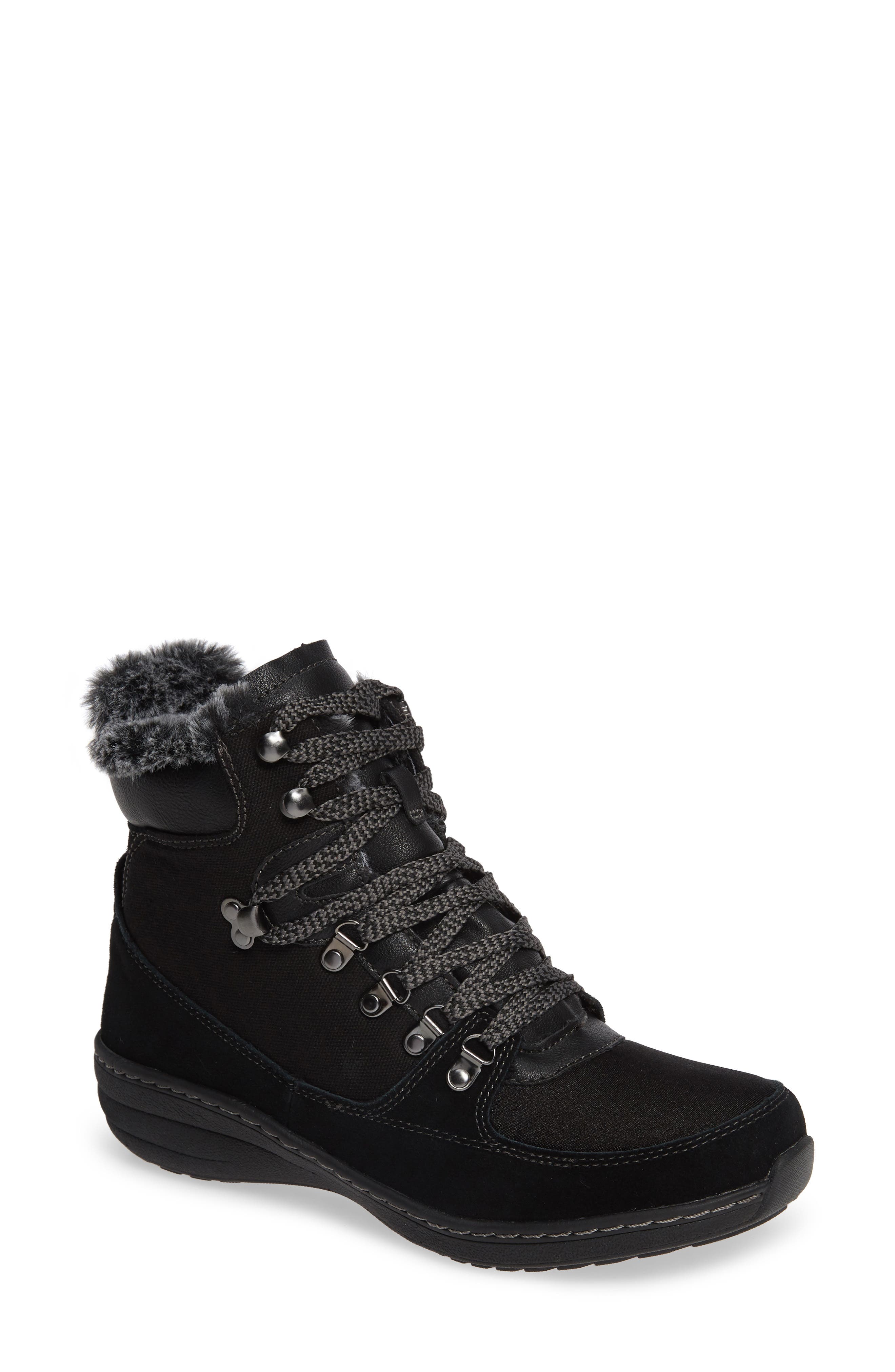 Aetrex Kelsey Faux Fur Lined Hiker Boot - Black