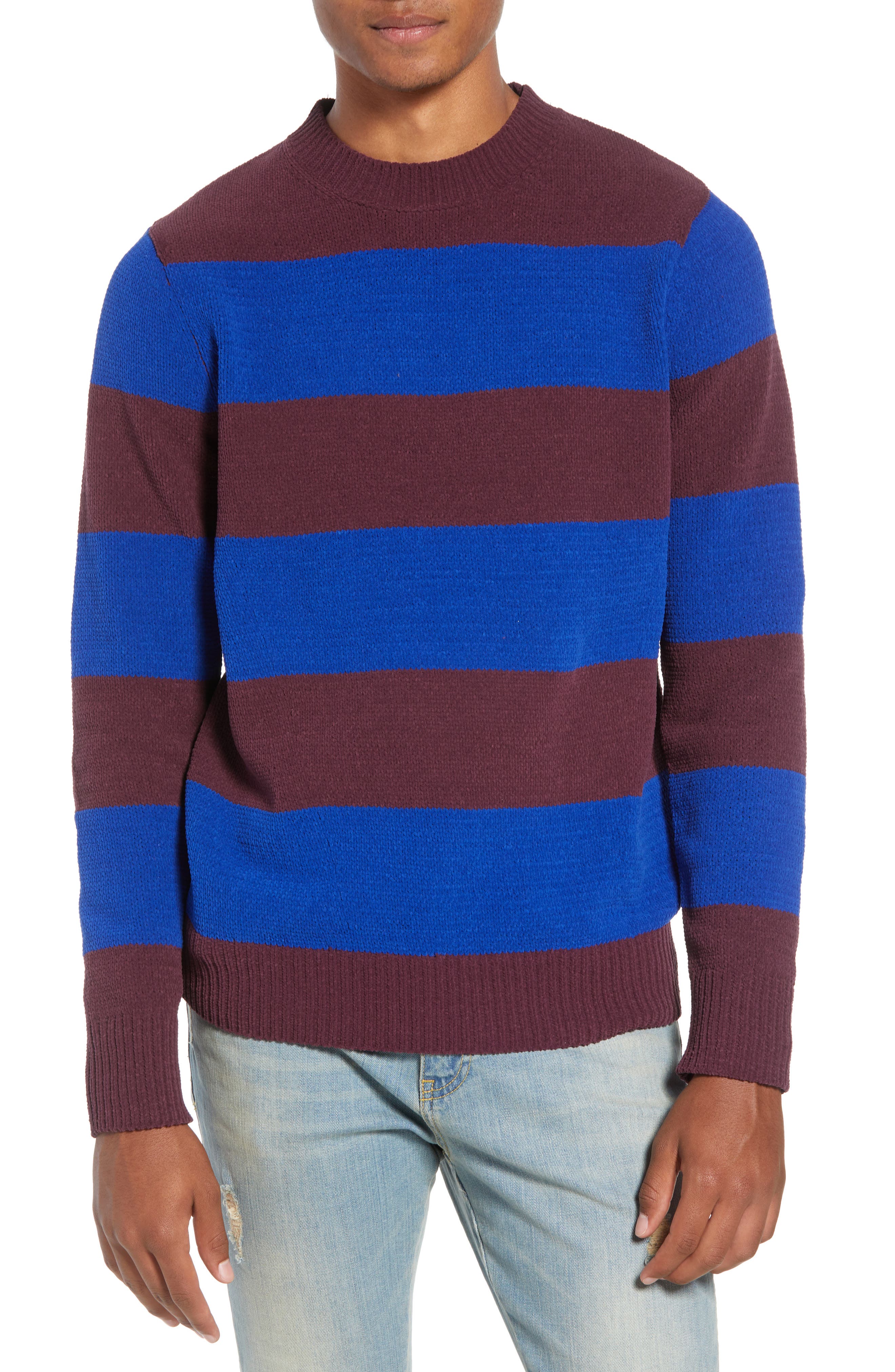 The Rail Chenille Stripe Sweater, Blue