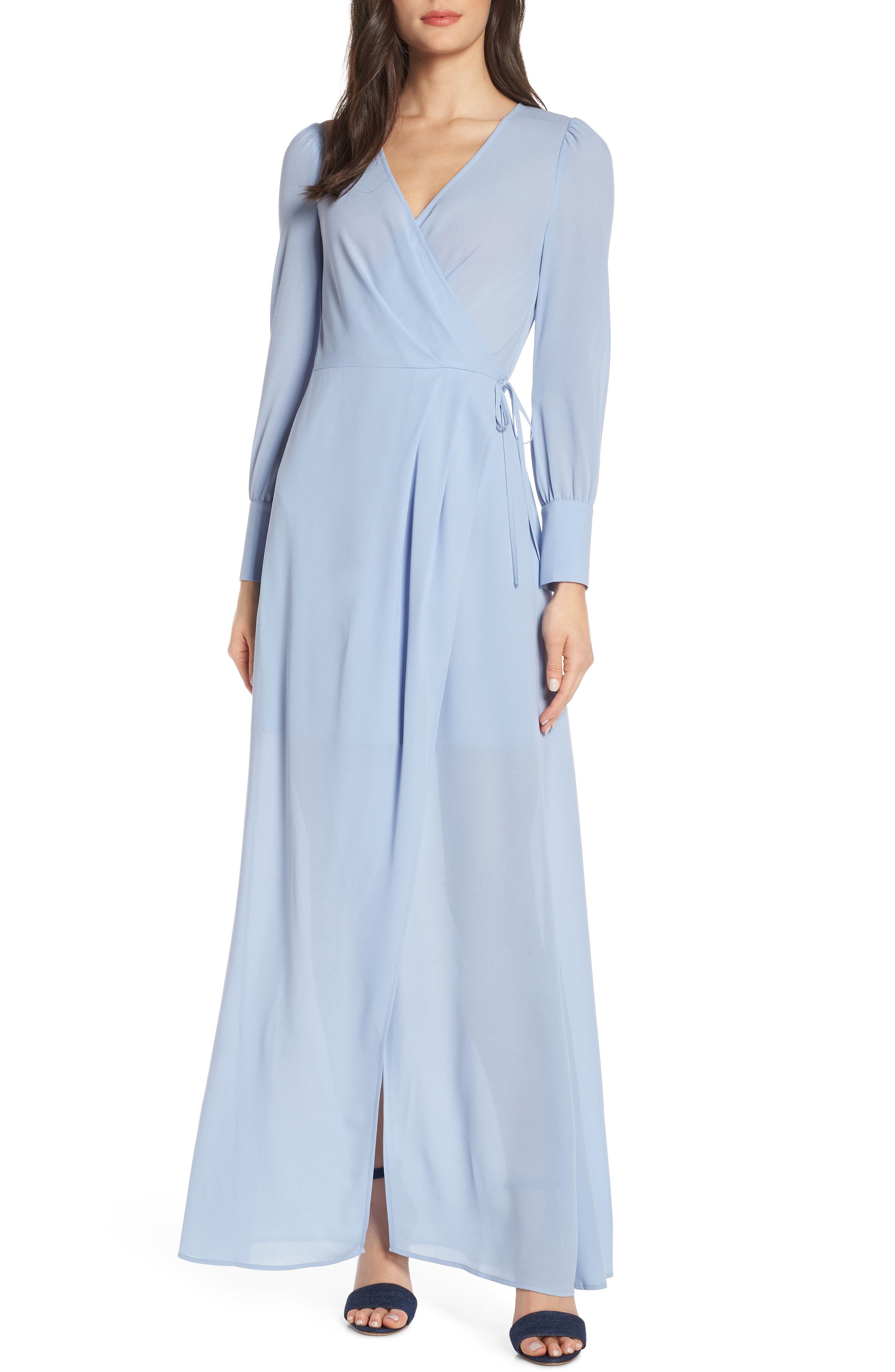 Ali & Jay Garden Stroll Wrap Maxi Dress, Blue