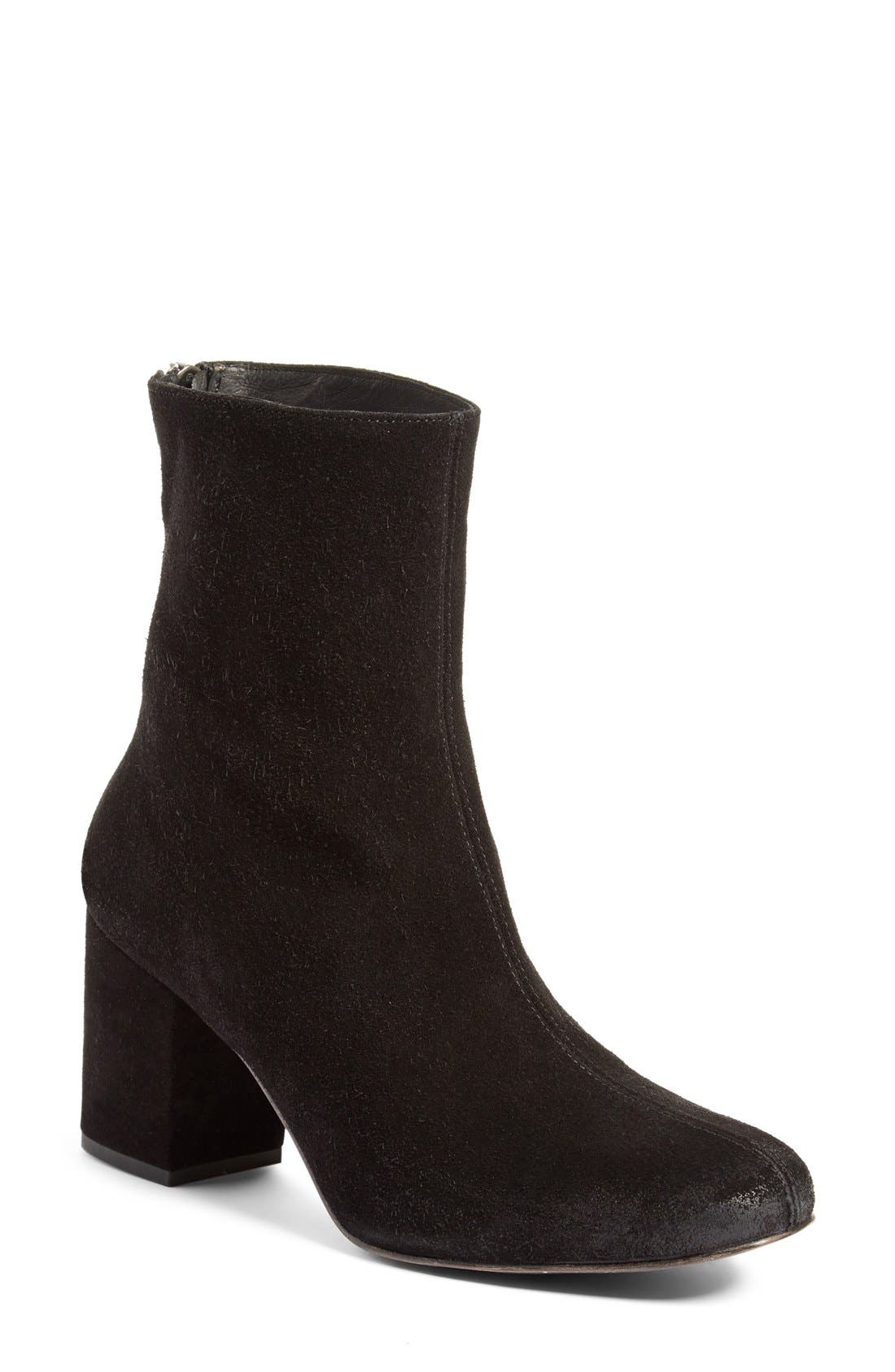 Free People Cecile Block Heel Bootie, Black