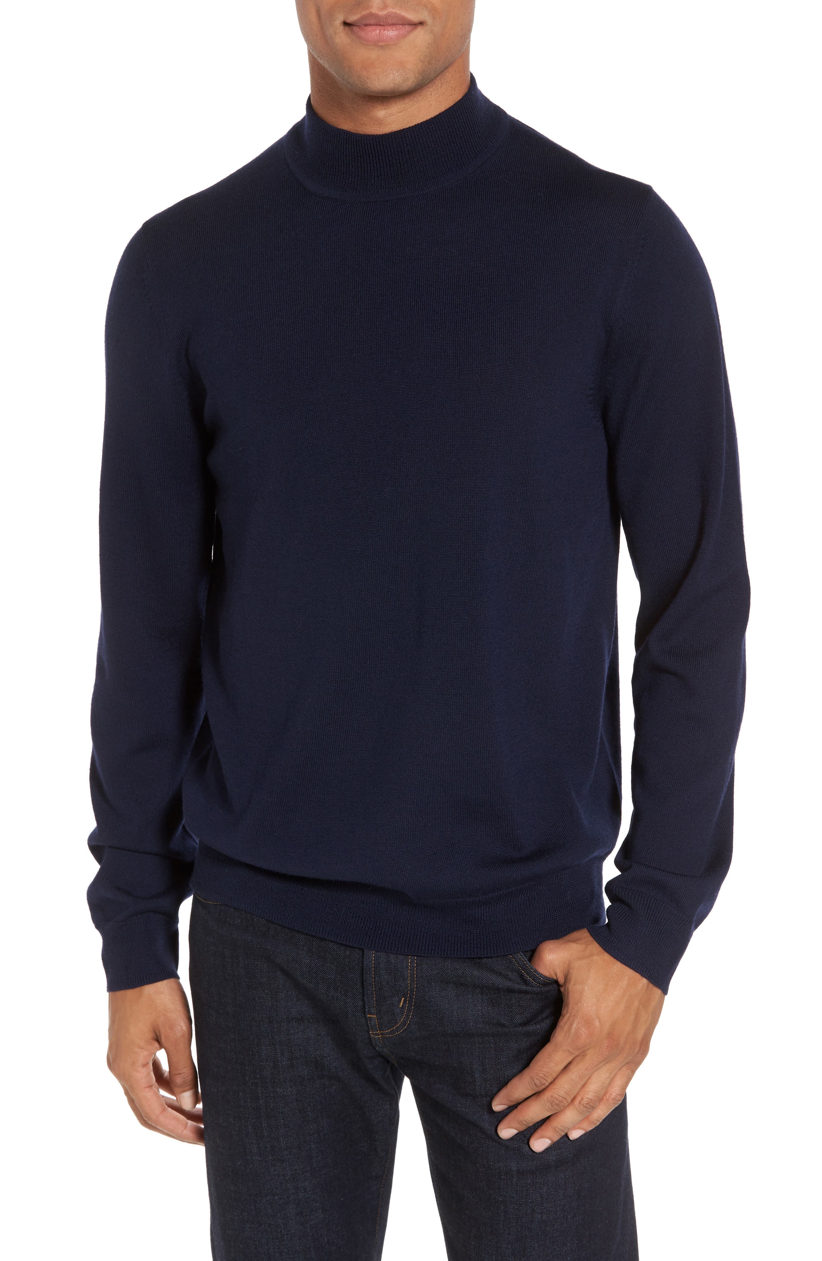 Nordstrom Shop Mock Neck Merino Wool Sweater