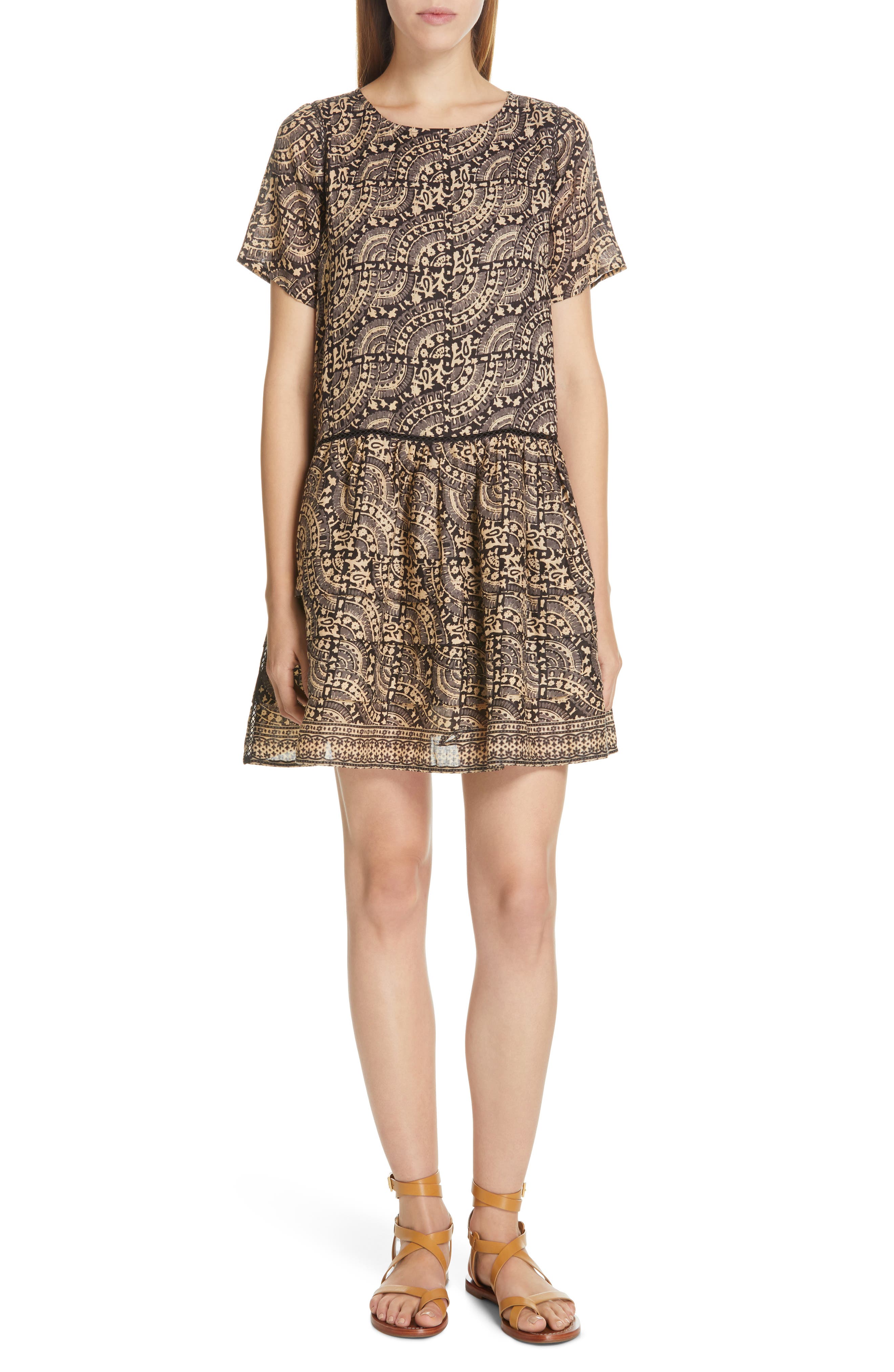 Sea Luella Drop Waist Shift Dress, Black