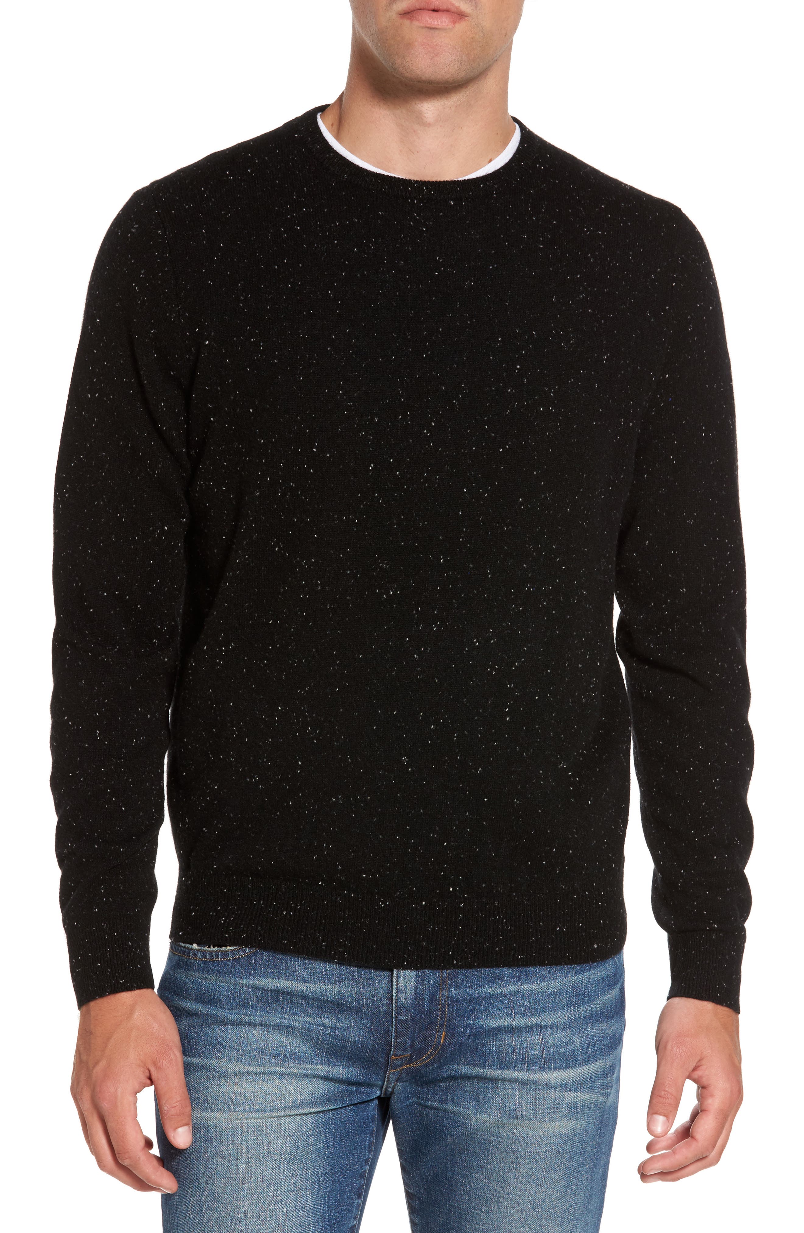 Nordstrom Shop Cashmere Crewneck Sweater, Black