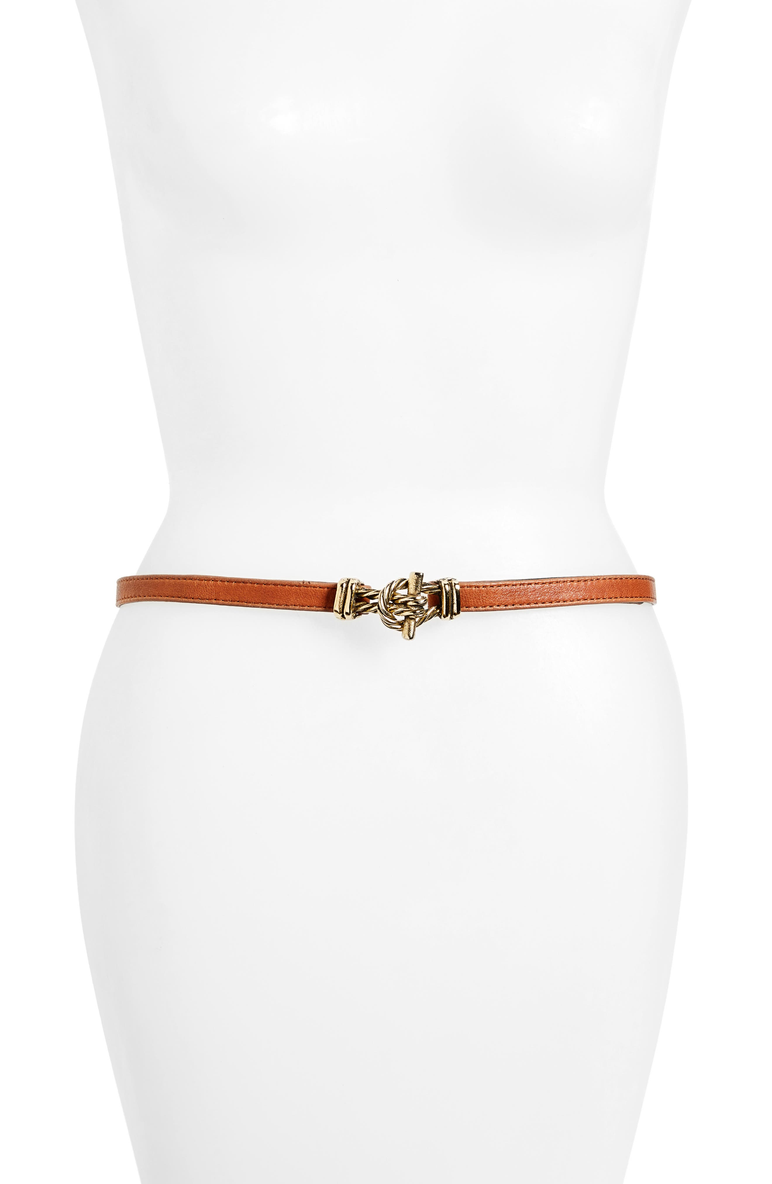 Raina Fitzgerald Leather Belt, Size One Size - Cognac