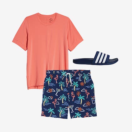 Activewear vacation outfits for men and women.