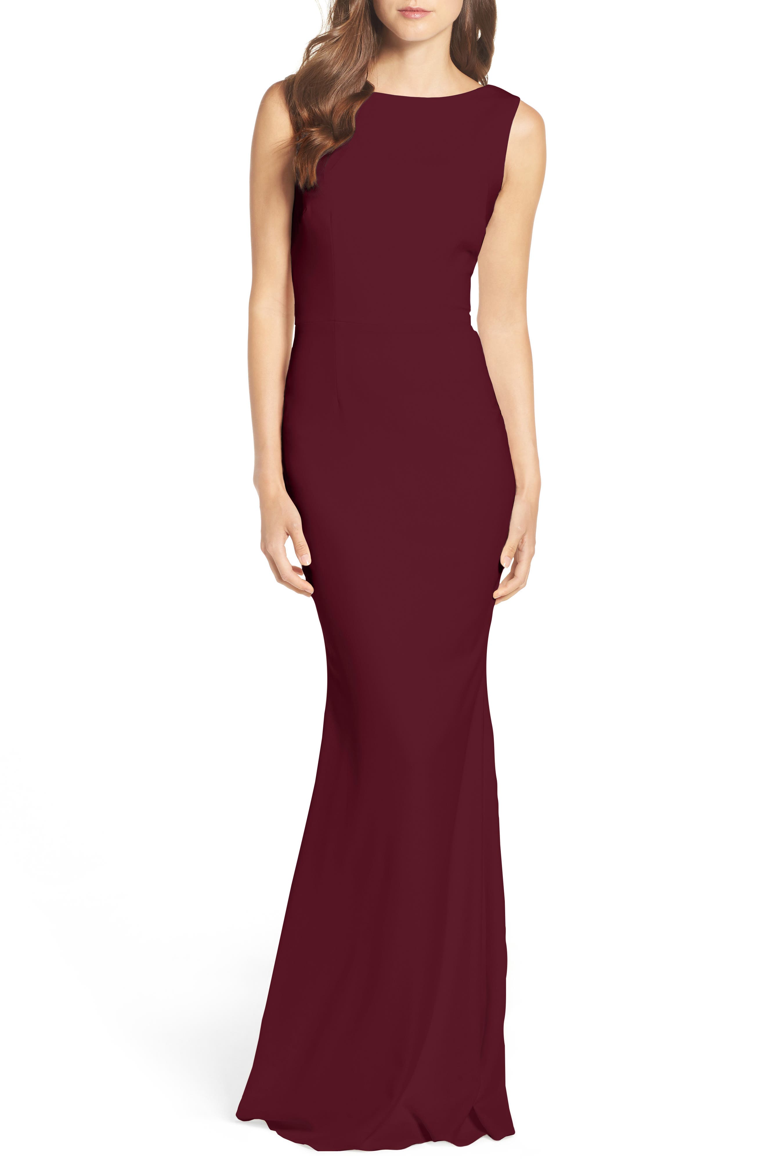 Katie May Vionnet Drape Back Crepe Gown