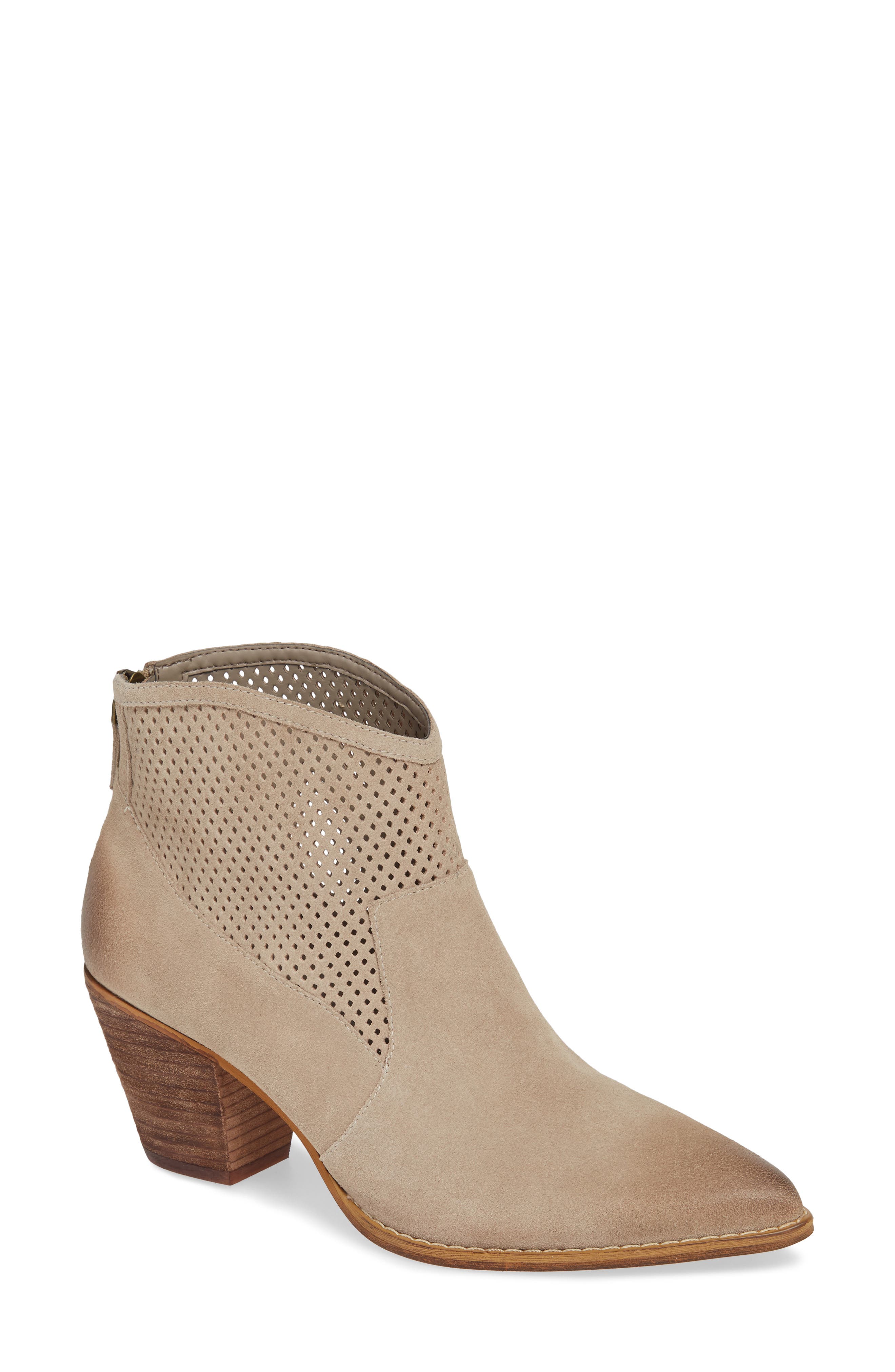 Treasure & Bond Boone Perforated Western Bootie, Beige