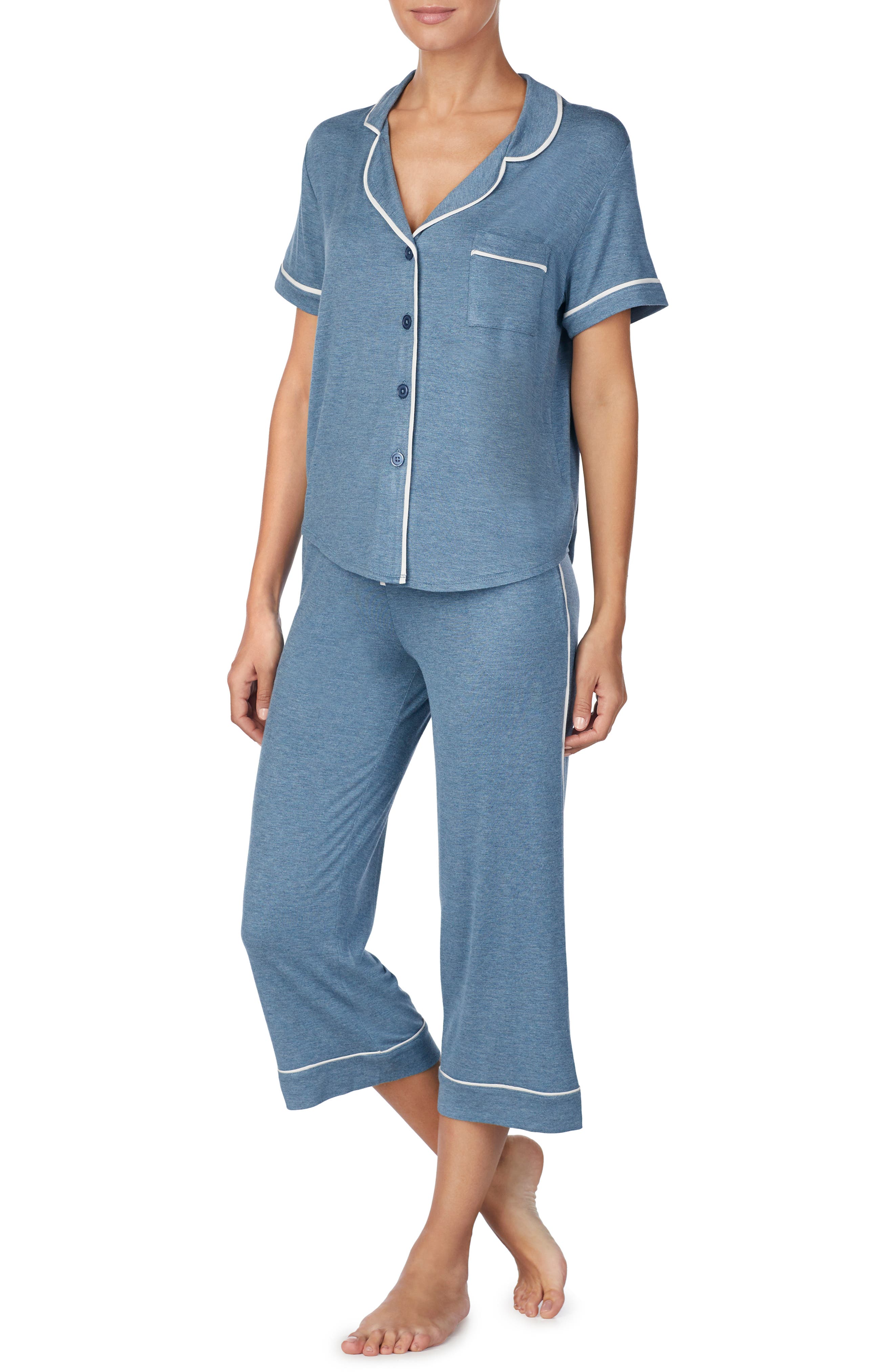 Room Service Crop Pajamas, Blue