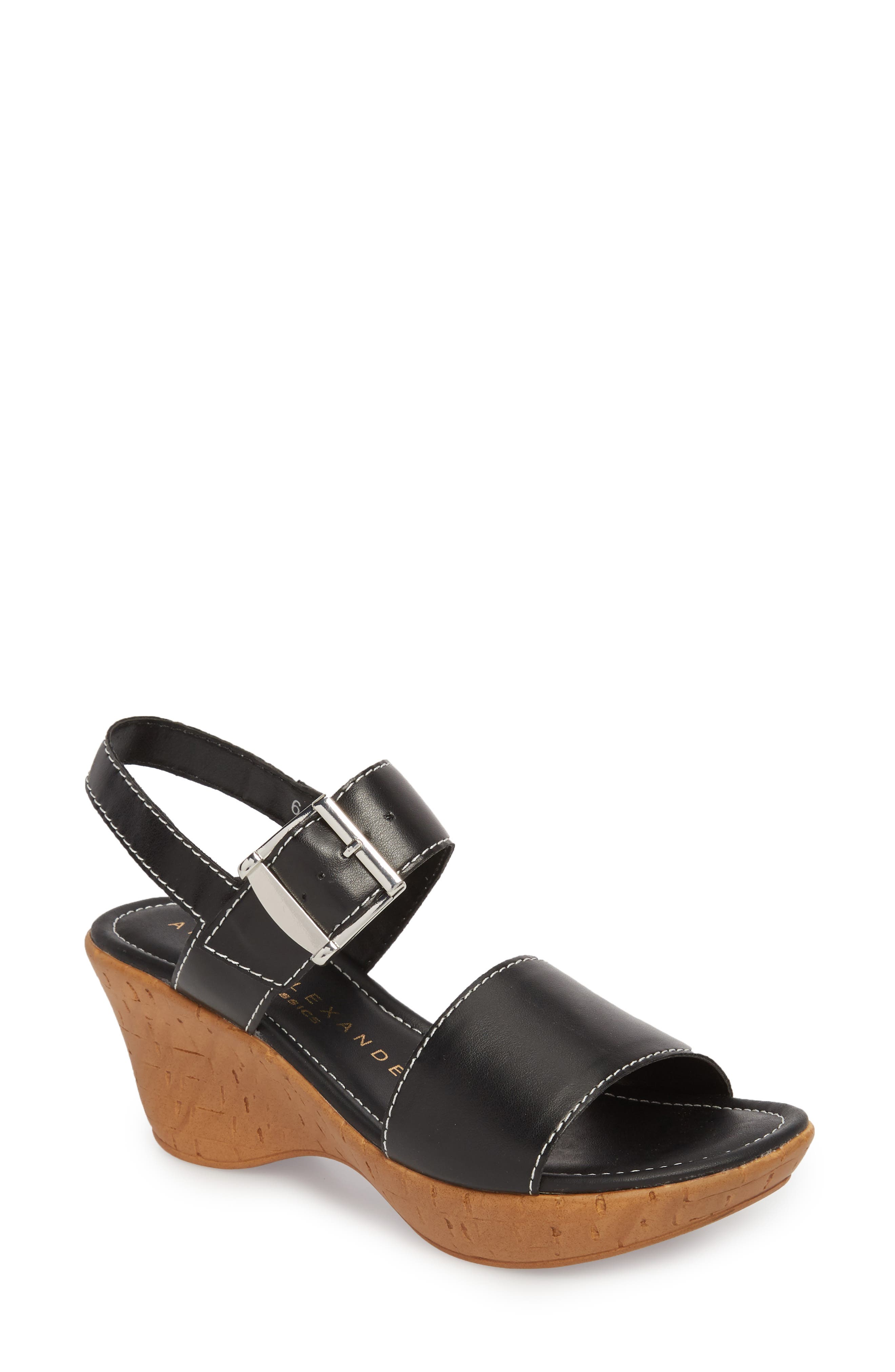 Athena Alexander Shelter Platform Wedge Sandal- Black