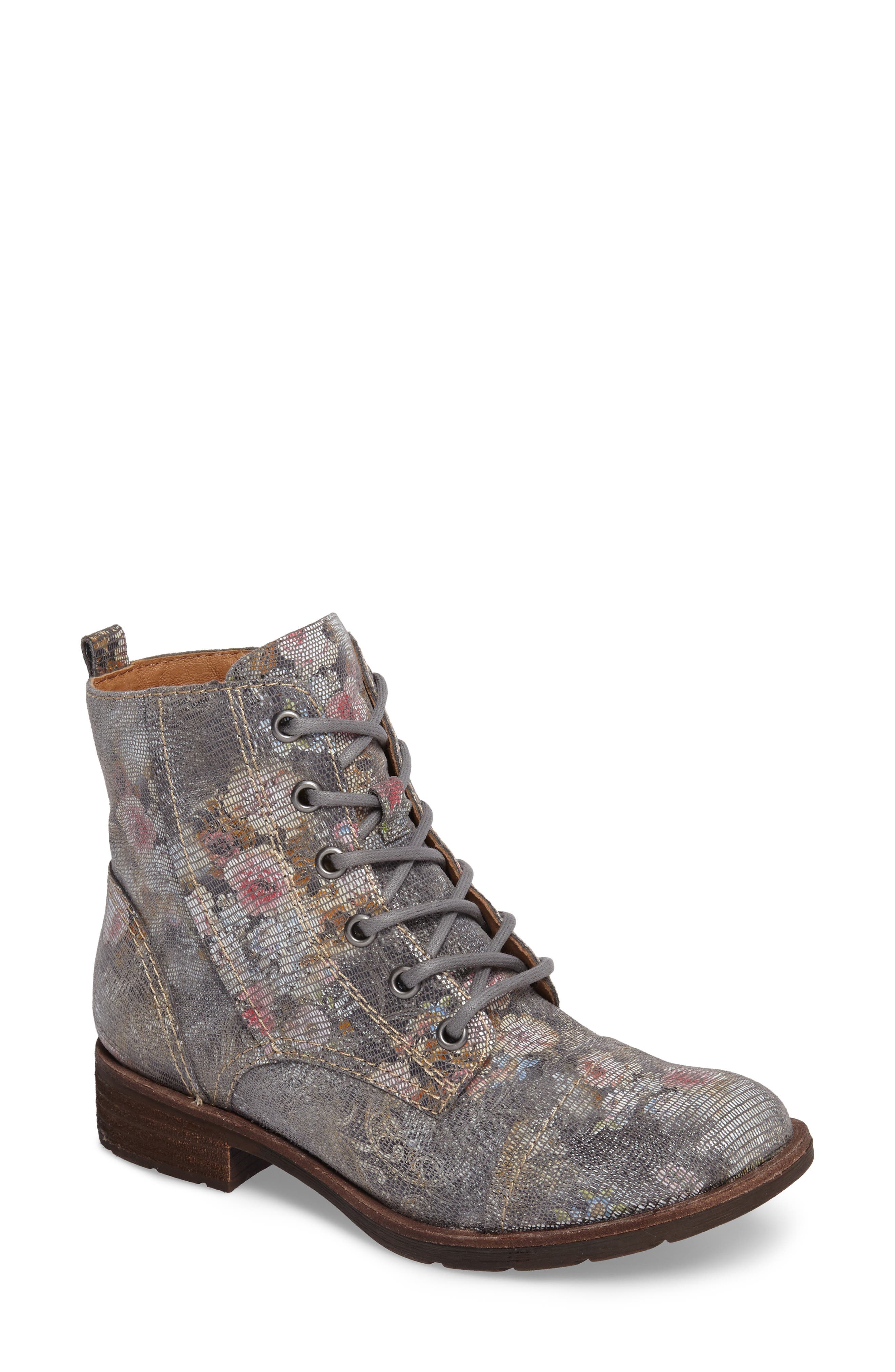 Sofft Belton Cap Toe Combat Boot, Grey