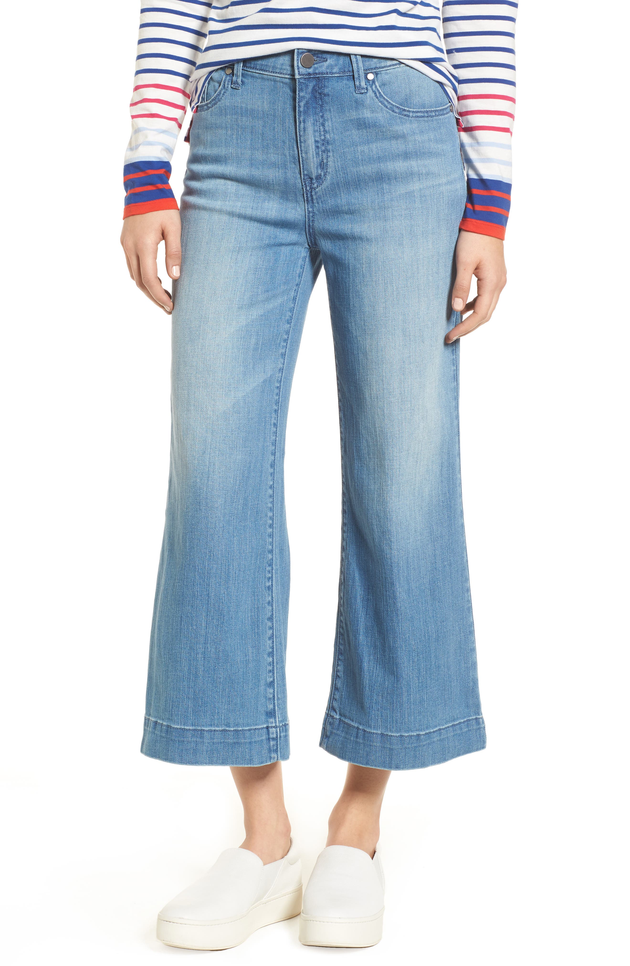 Halogen® Wide Leg Cropped Jeans (Regular & Petite) (Modern) Nordstrom