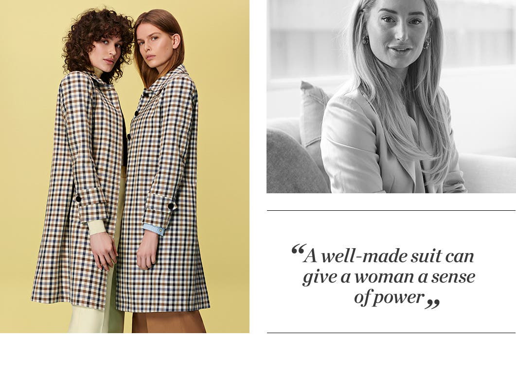 Women's checked coats by SUISTUDIO. "A well-made suit can give a woman a sense of power." - SUISTUDIO designer Isabelle Heijhoff
