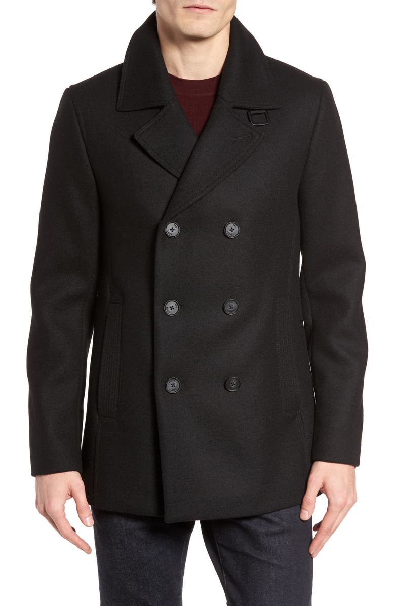 Ted Baker London Zachary Trim Fit Double Breasted Peacoat | Nordstrom