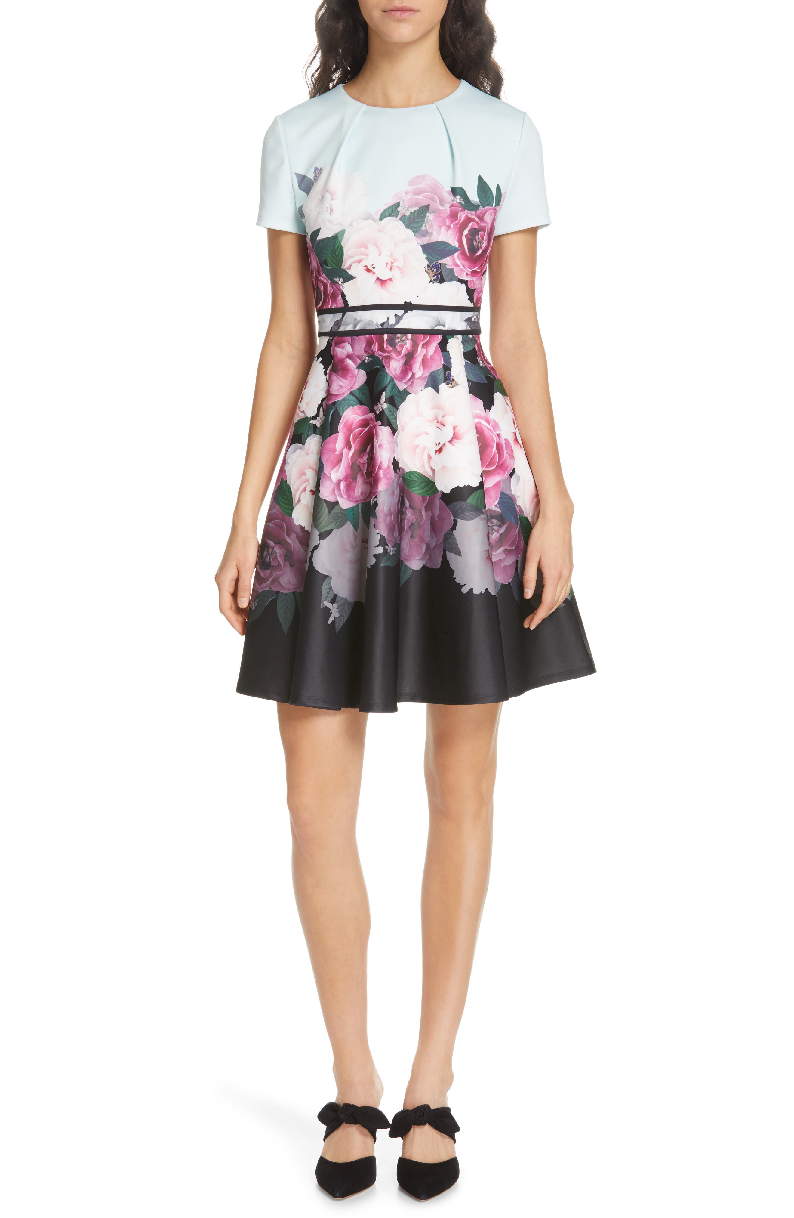 Ted Baker London Wilmana Magnificent Skater Dress, Green