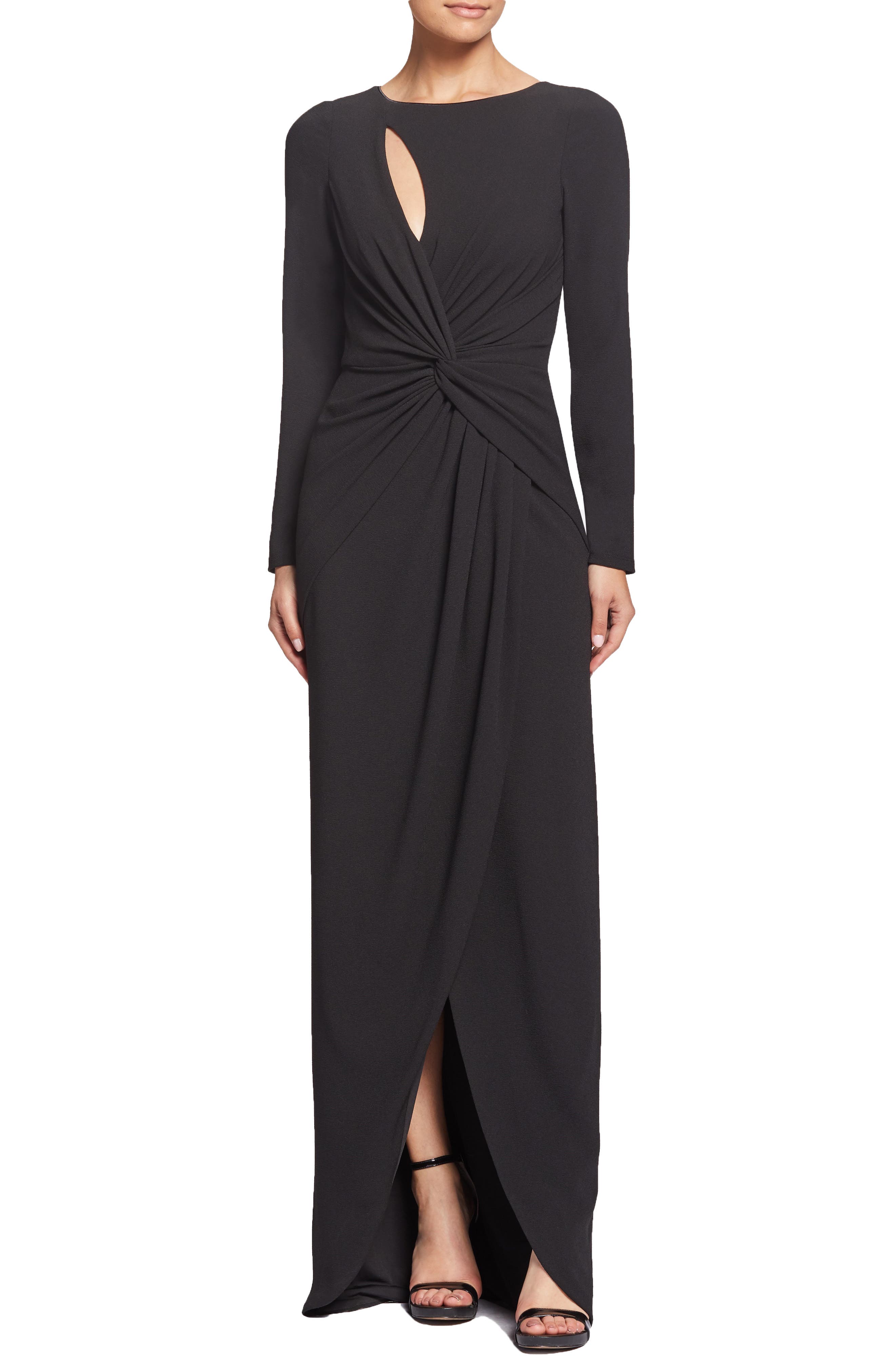 Dress The Population Naomi Twisted Gown, Black
