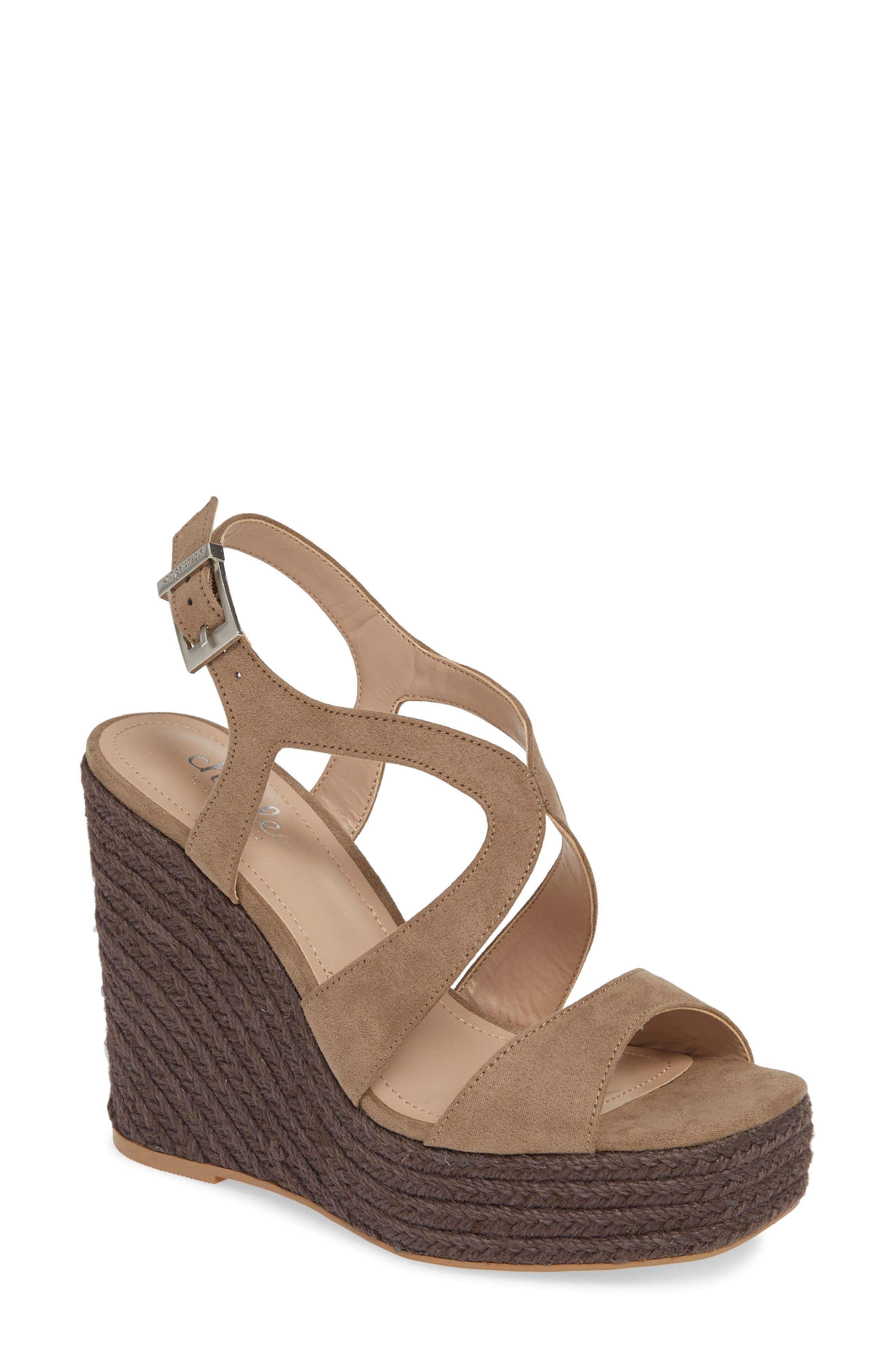 Charles By Charles David Damon Platform Wedge Sandal, Beige