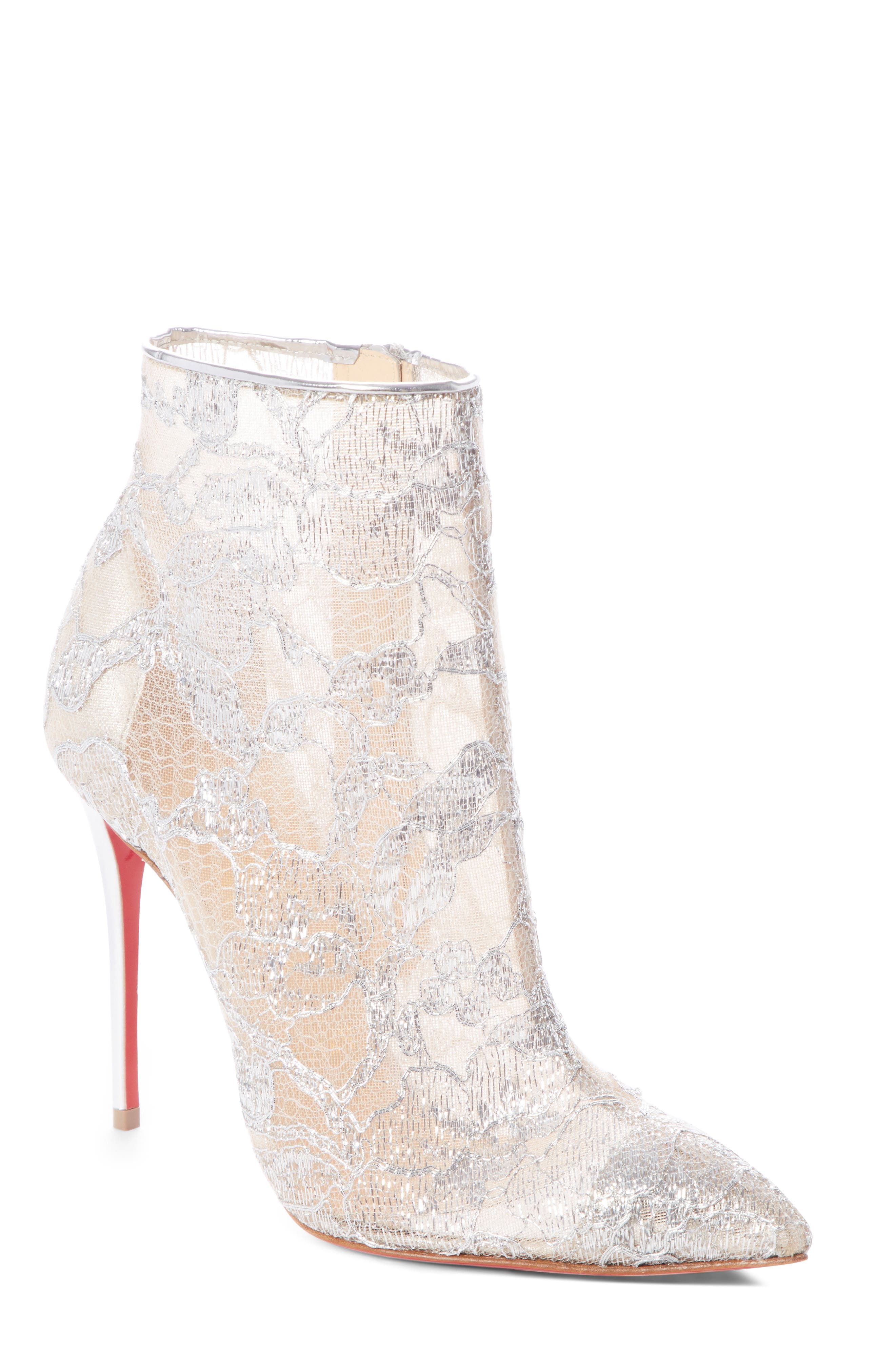 Christian Louboutin Gipsybootie Alencon Lace Bootie, Metallic