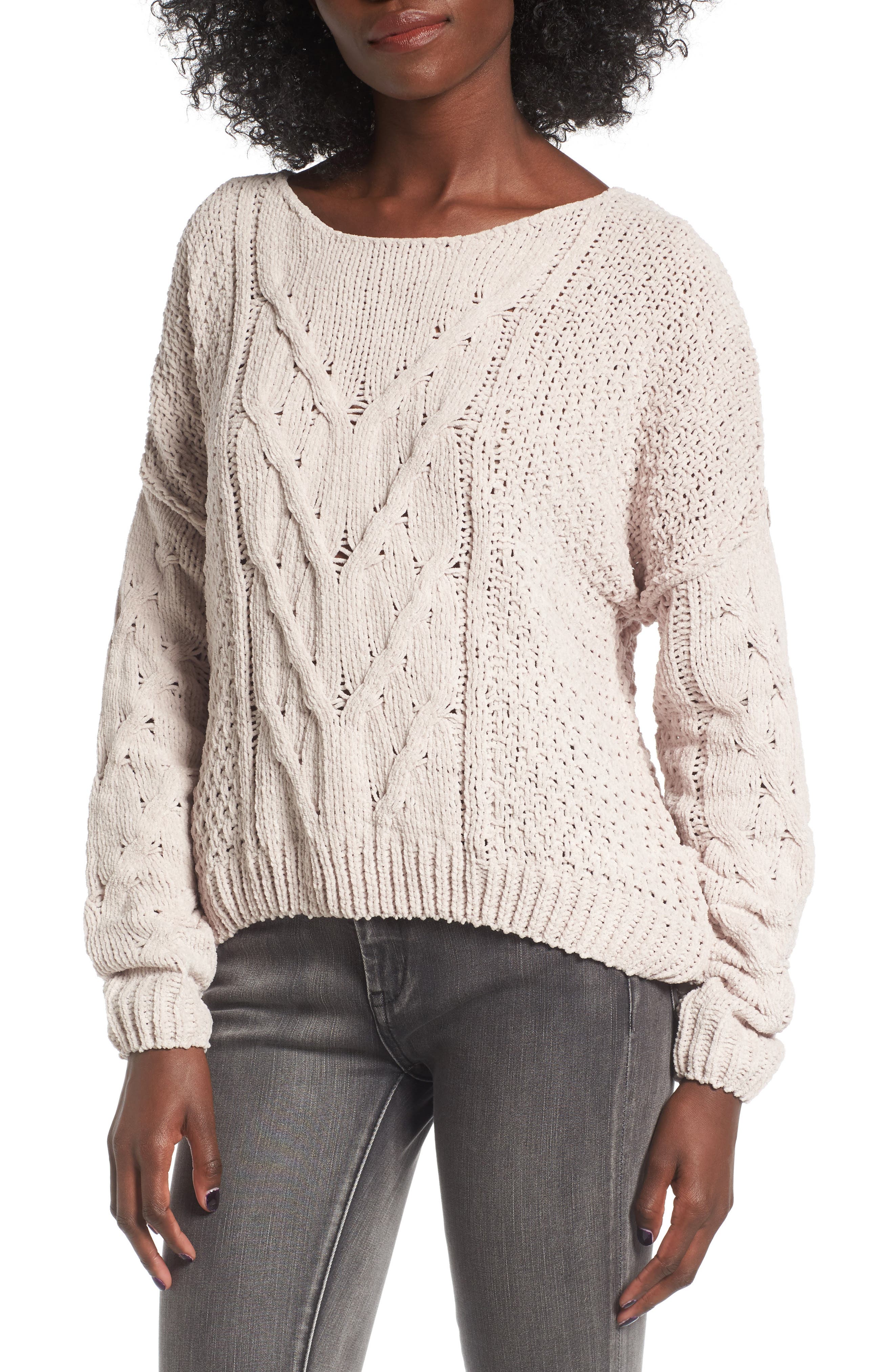 Woven Heart Cable Knit Sweater Nordstrom